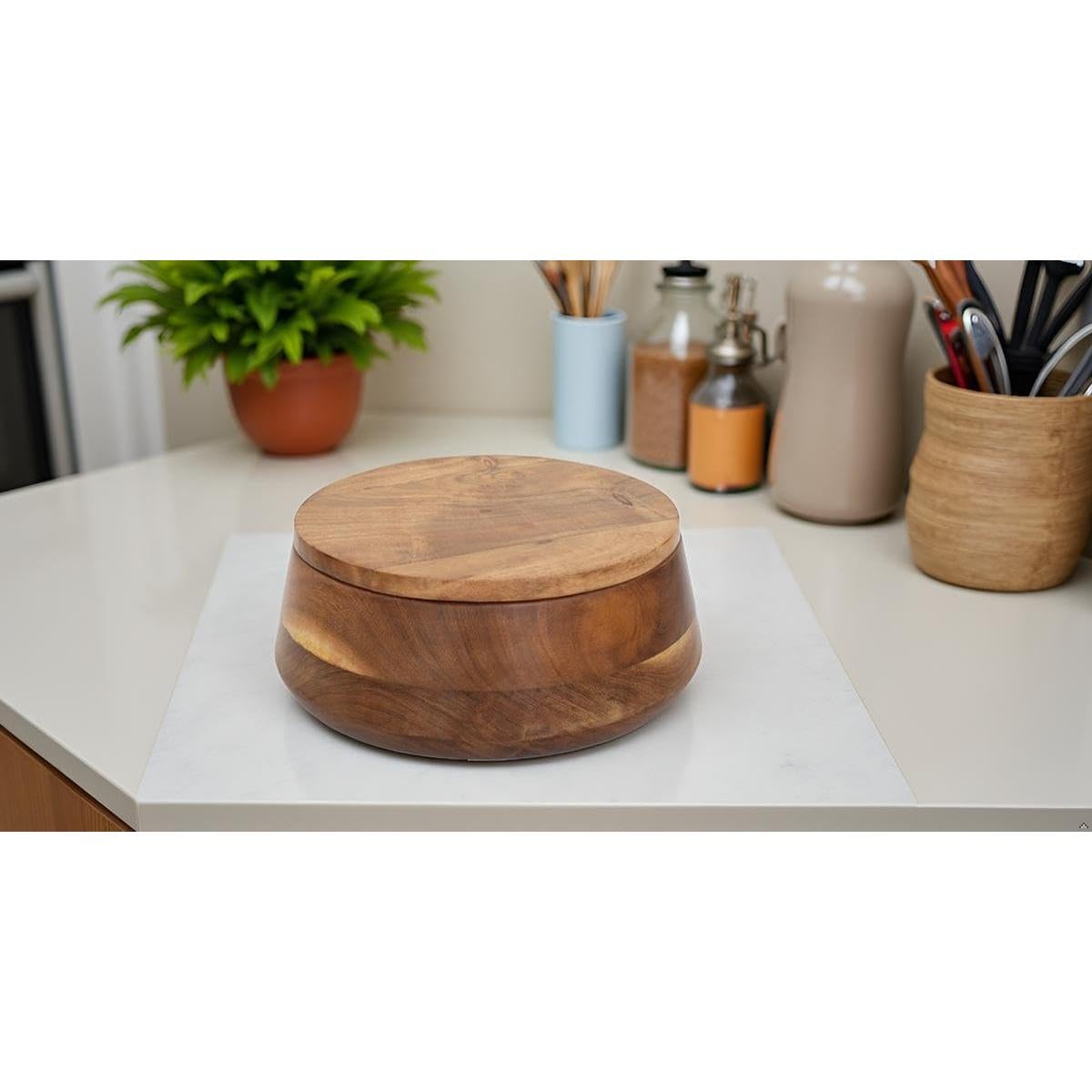 Cesta Calentadora de Tortillas de Madera El Gran Bazar Indio 22.9 cm