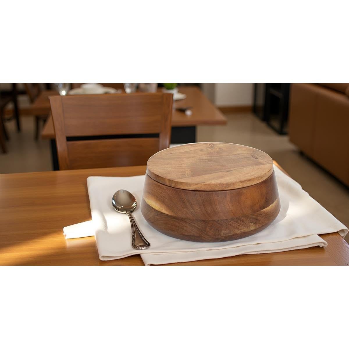 Cesta Calentadora de Tortillas de Madera El Gran Bazar Indio 22.9 cm