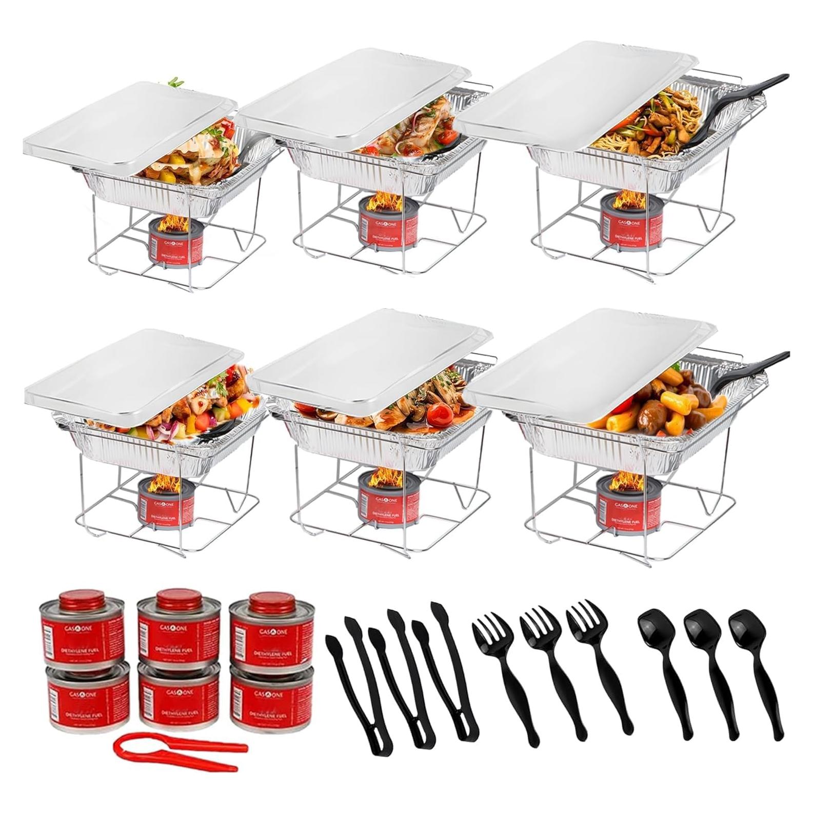 Juego de Platos de Chafing Desechables Alpha Living - 6 Piezas