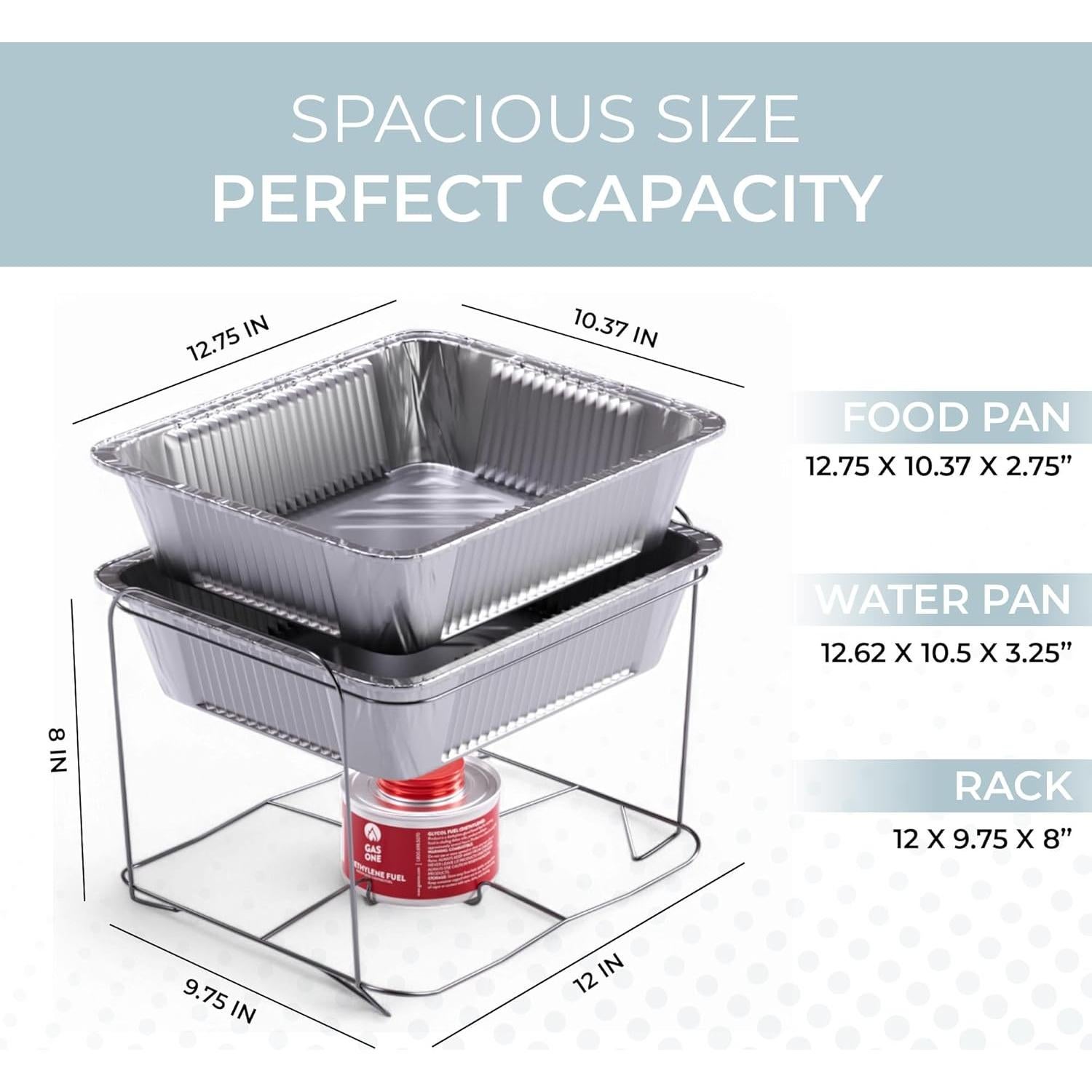 Juego de Platos de Chafing Desechables Alpha Living - 6 Piezas
