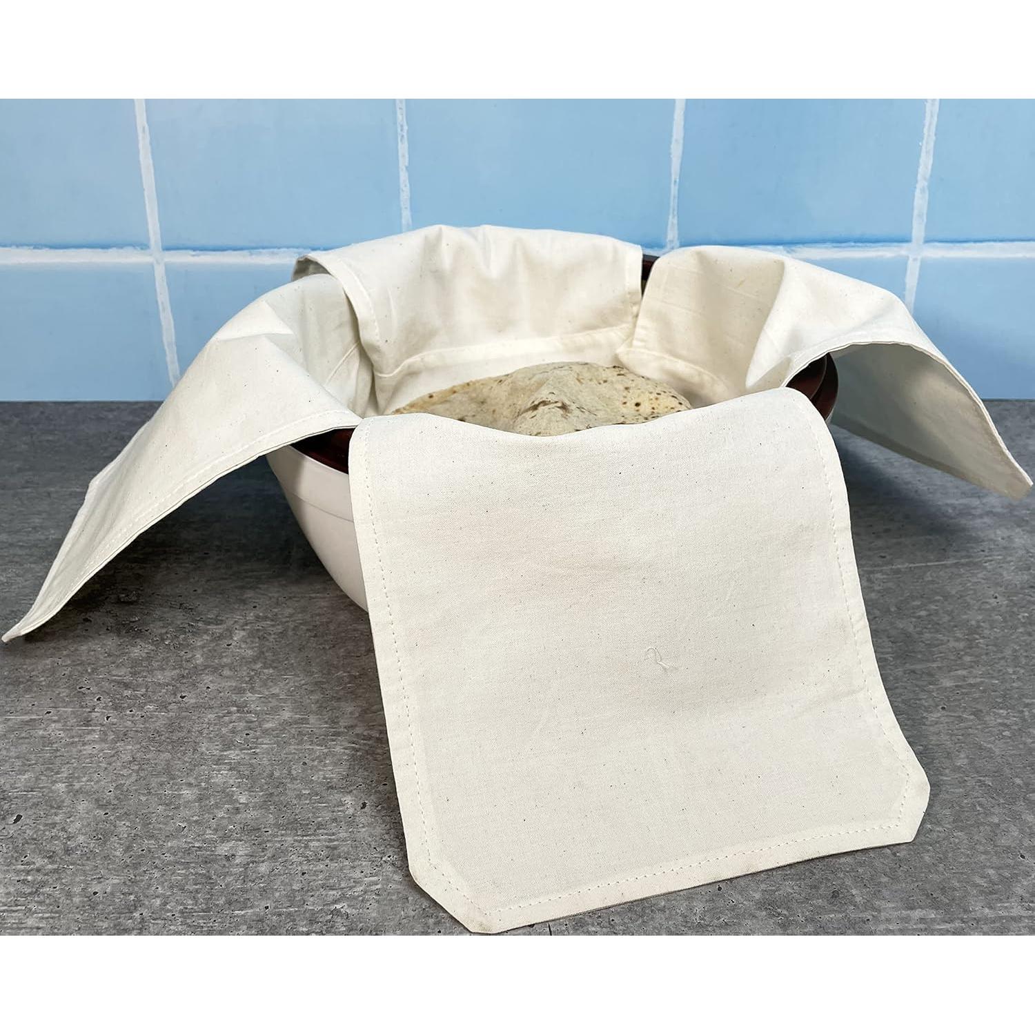 Envoltura de Tela de Algodón Doble Capa para Chapati 18x18cm