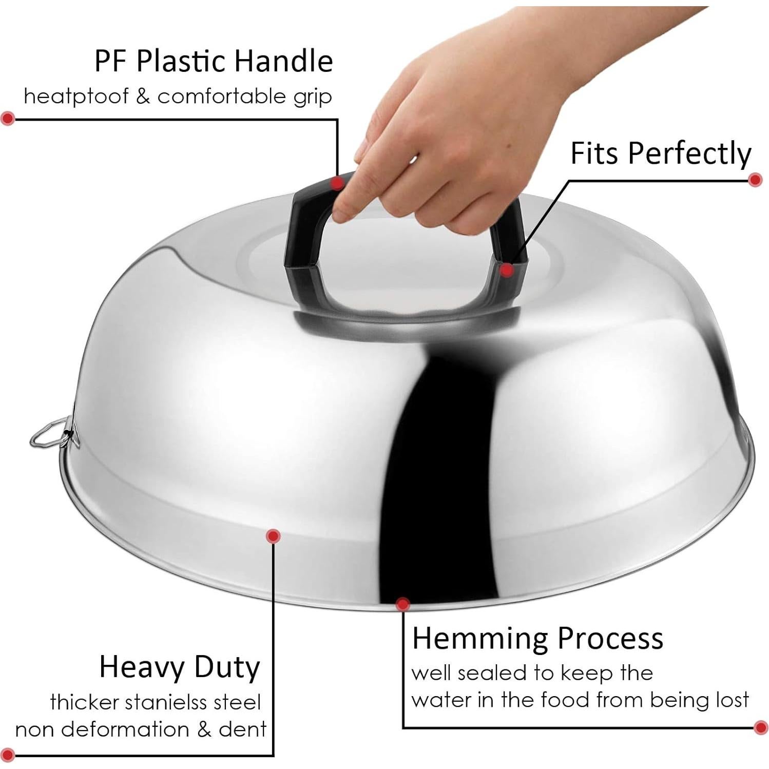 Domo para Derretir Queso HaSteeL 2 Piezas 30.48cm y 22.86cm