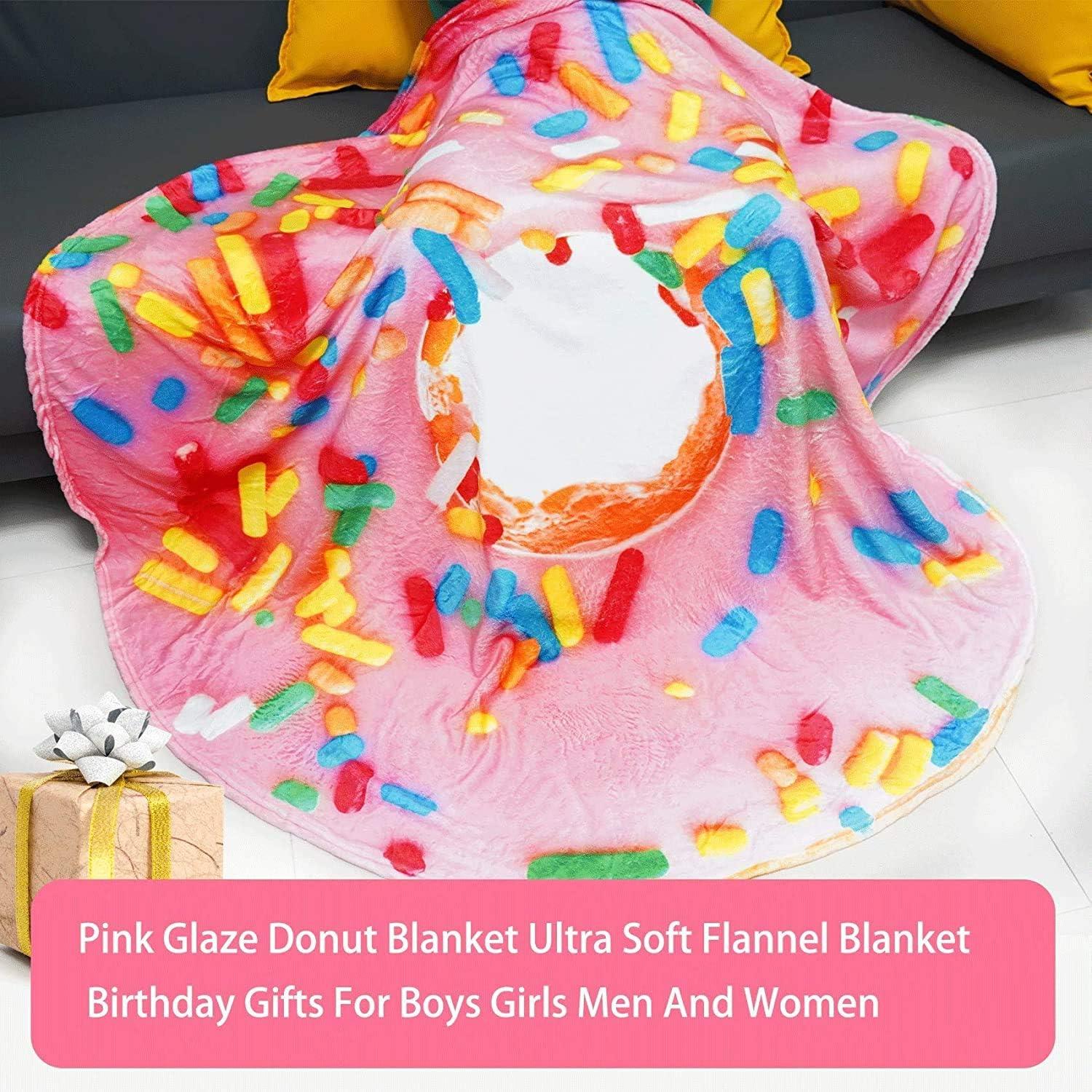 Manta de Donut Rosa BATTILO HOME 150x150 cm Suave y Divertida