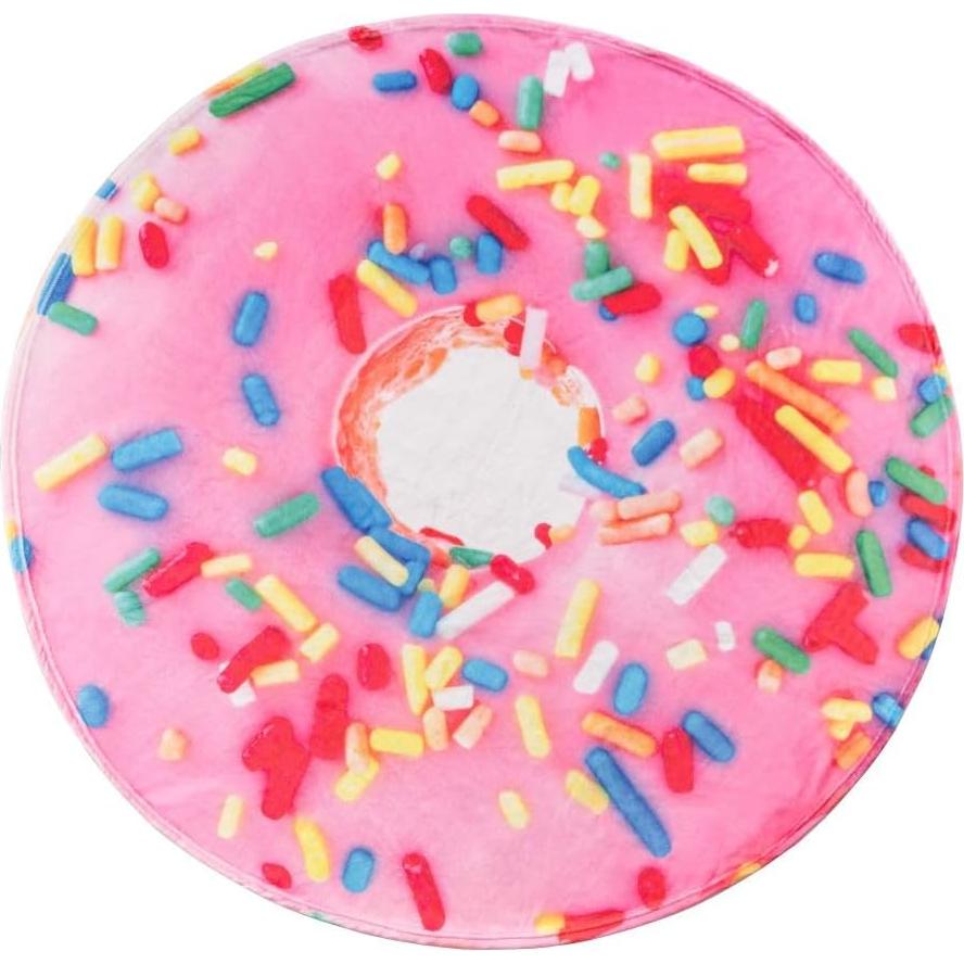 Manta de Donut Rosa BATTILO HOME 150x150 cm Suave y Divertida