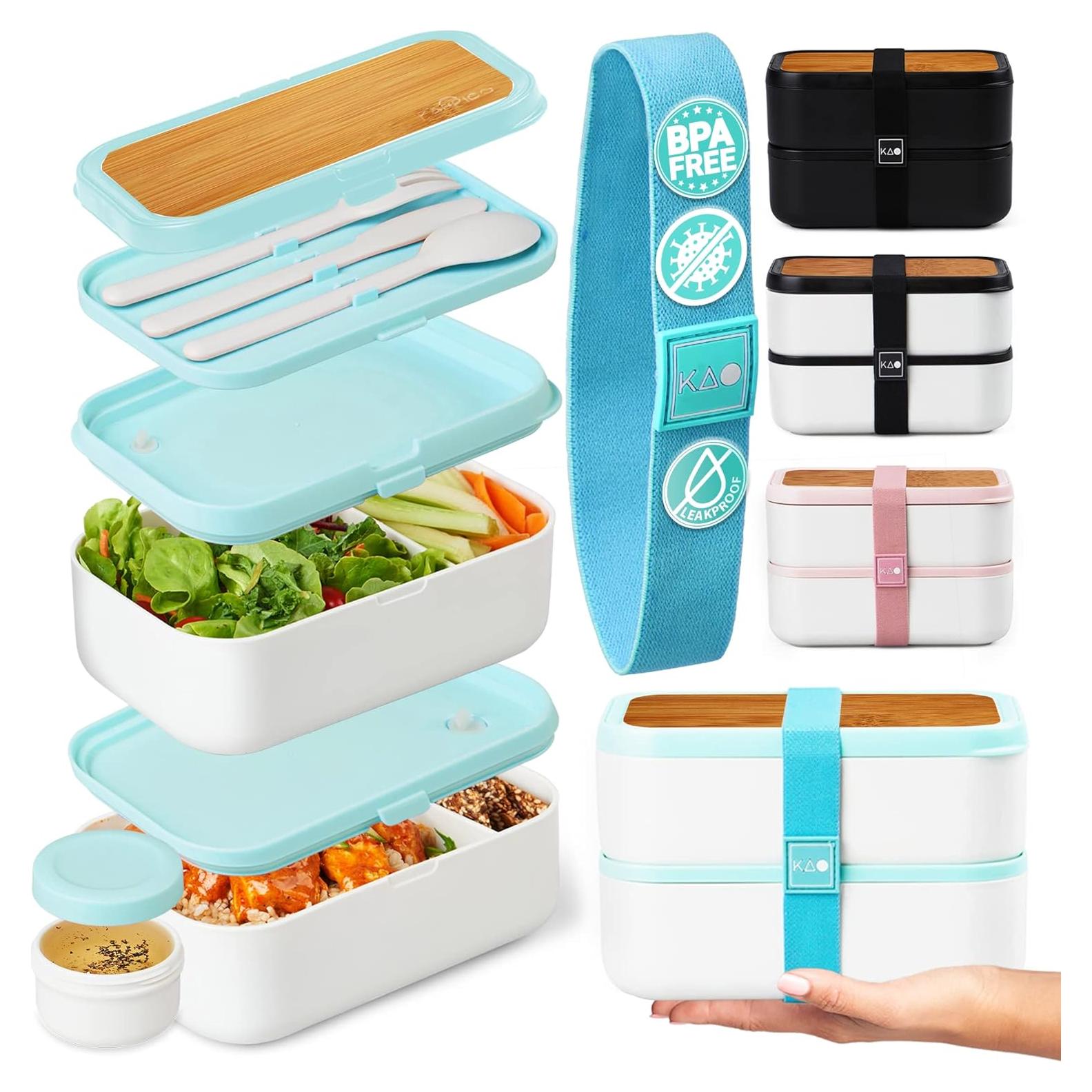 Caja Bento Doble KARRICO Verde Menta 2.01L a Prueba de Fugas