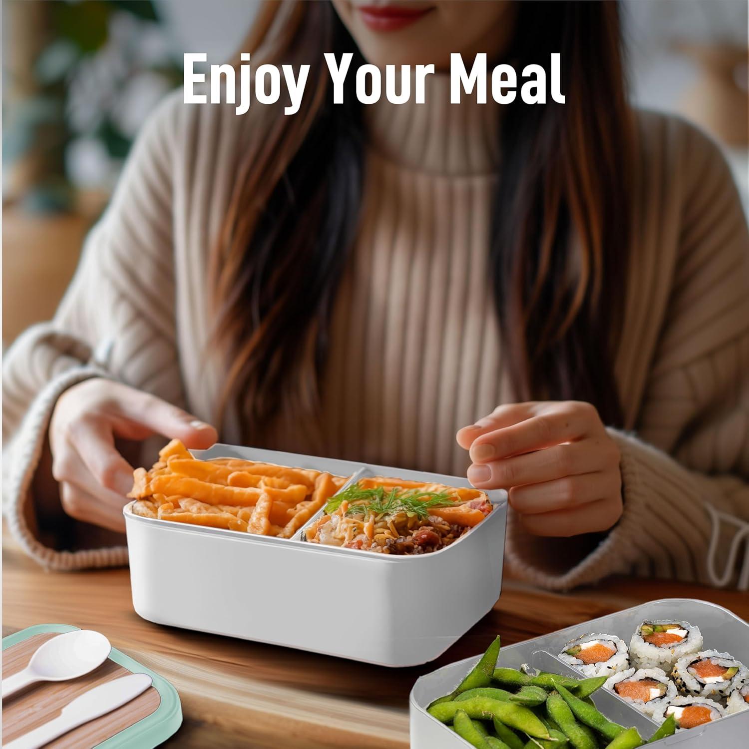 Caja Bento Doble KARRICO Verde Menta 2.01L a Prueba de Fugas