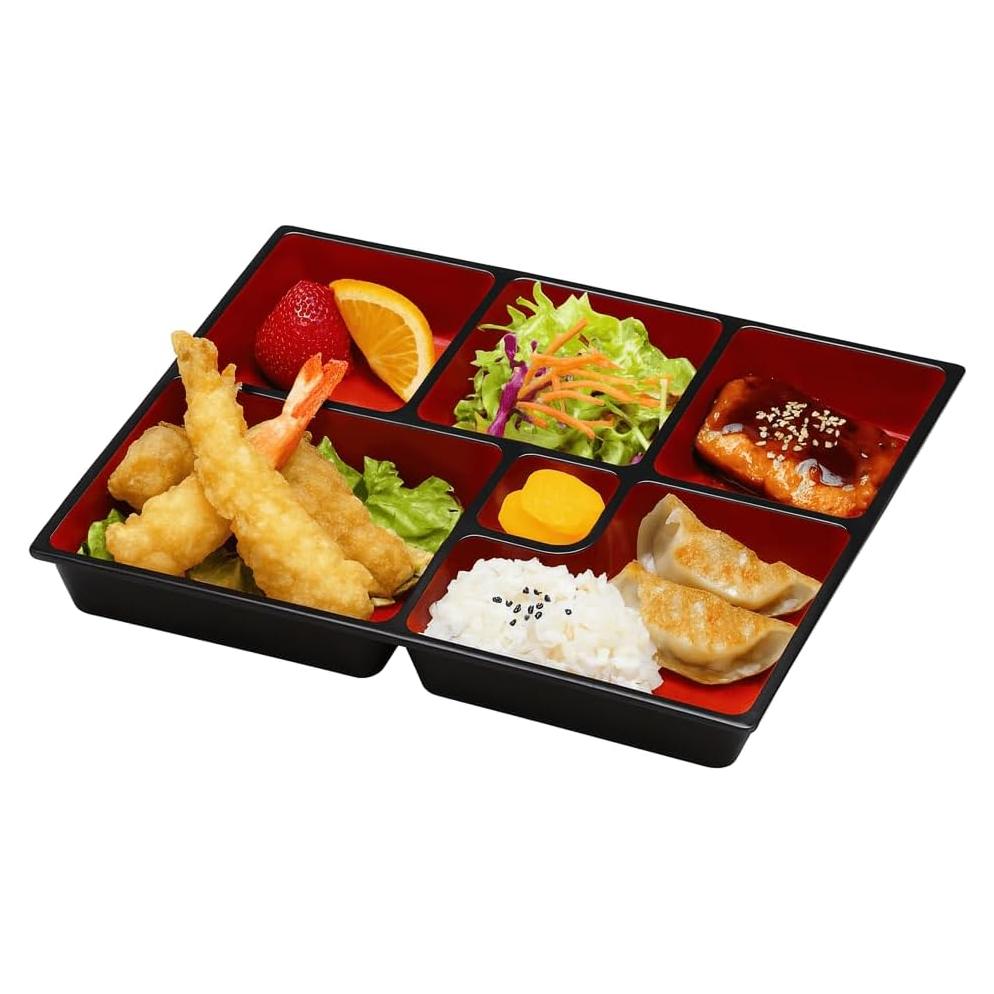 Caja Bento JapanBargain 1594 6 Compartimentos Plástico Laca 29.85x24.13cm