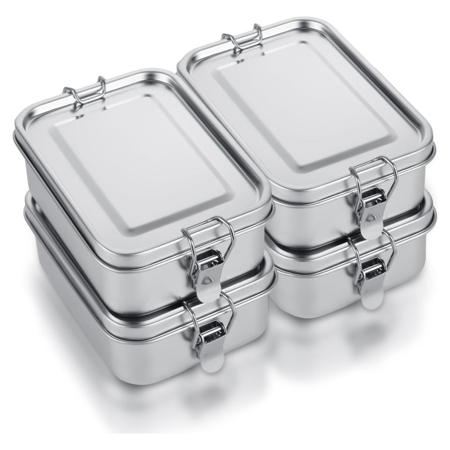 Caja Bento Acero Inoxidable ZOFORTY 4Pcs 850ml a Prueba de Fugas