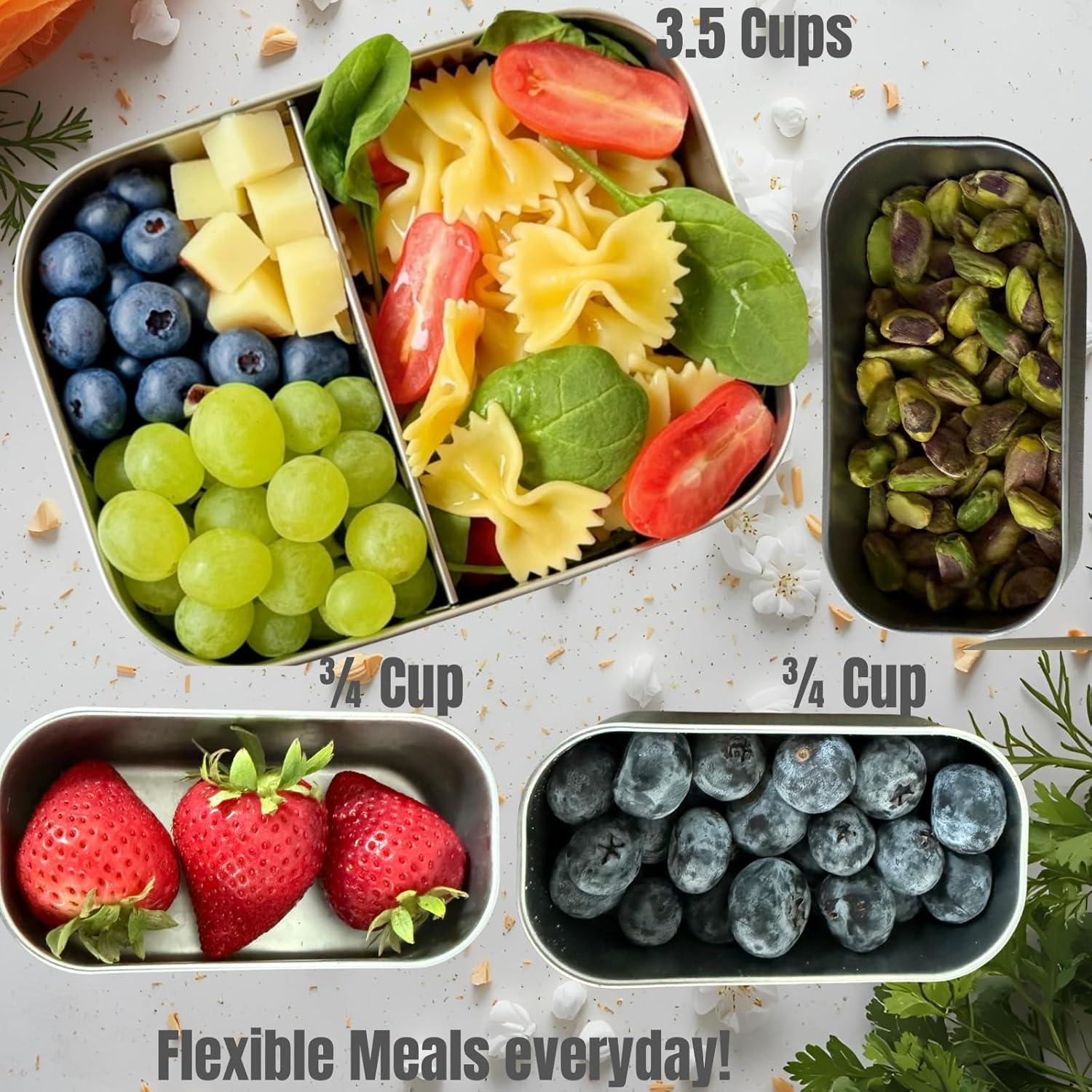 Contenedor de Almuerzo de Acero Inoxidable Modaniam 3 Compartimentos