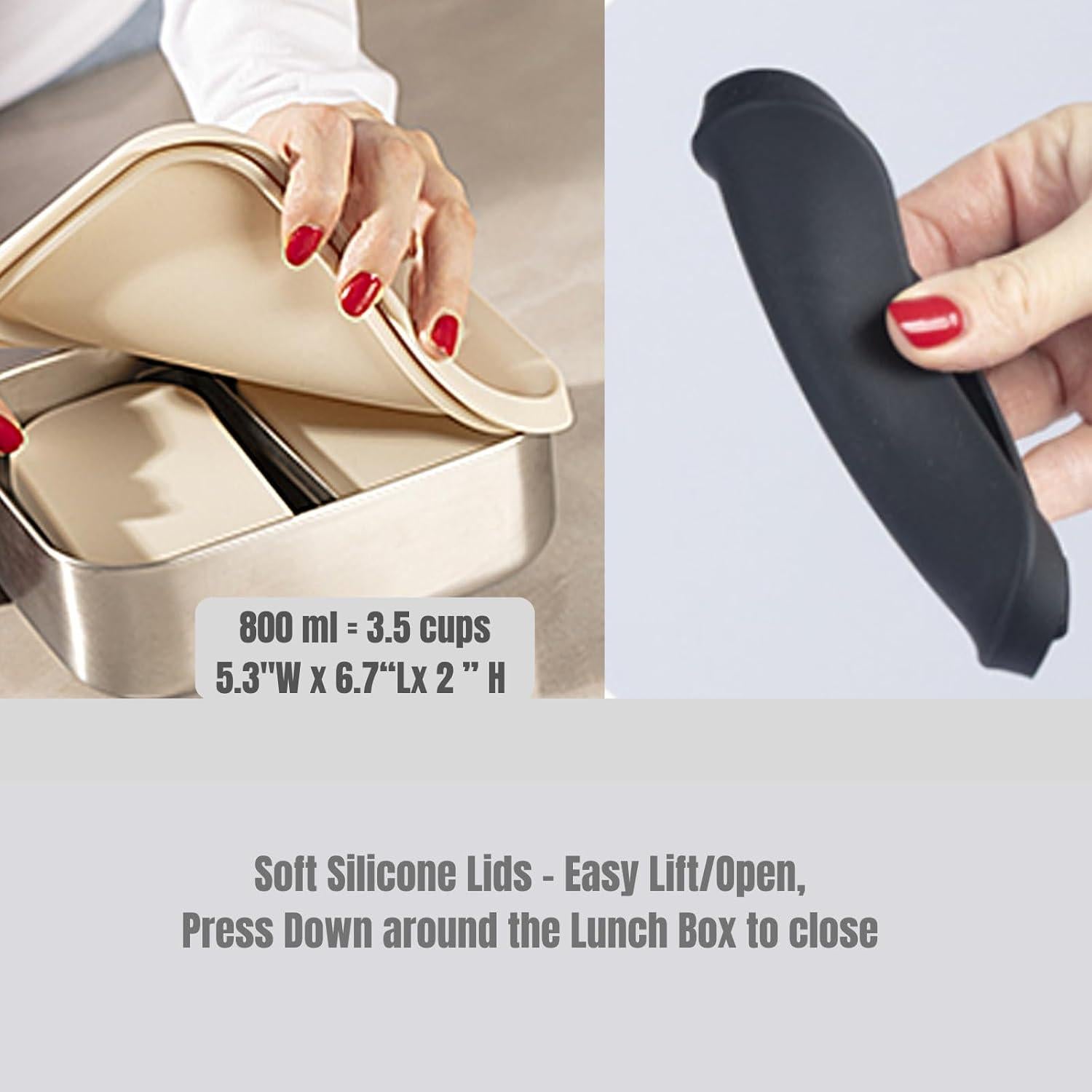 Contenedor de Almuerzo de Acero Inoxidable Modaniam 3 Compartimentos