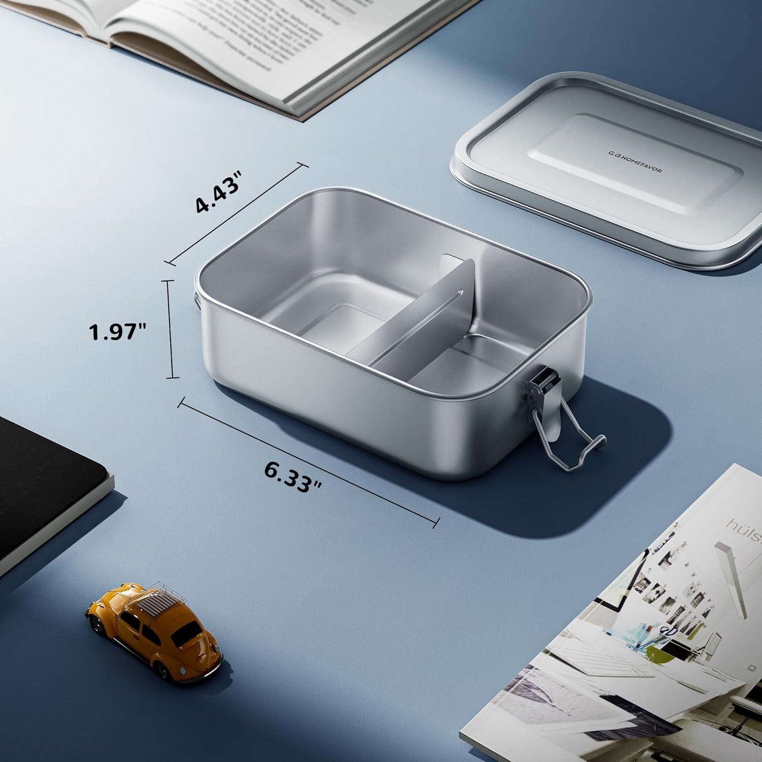 Caja de Almuerzo Bento G.a HOMEFAVOR Acero Inoxidable 800 ml