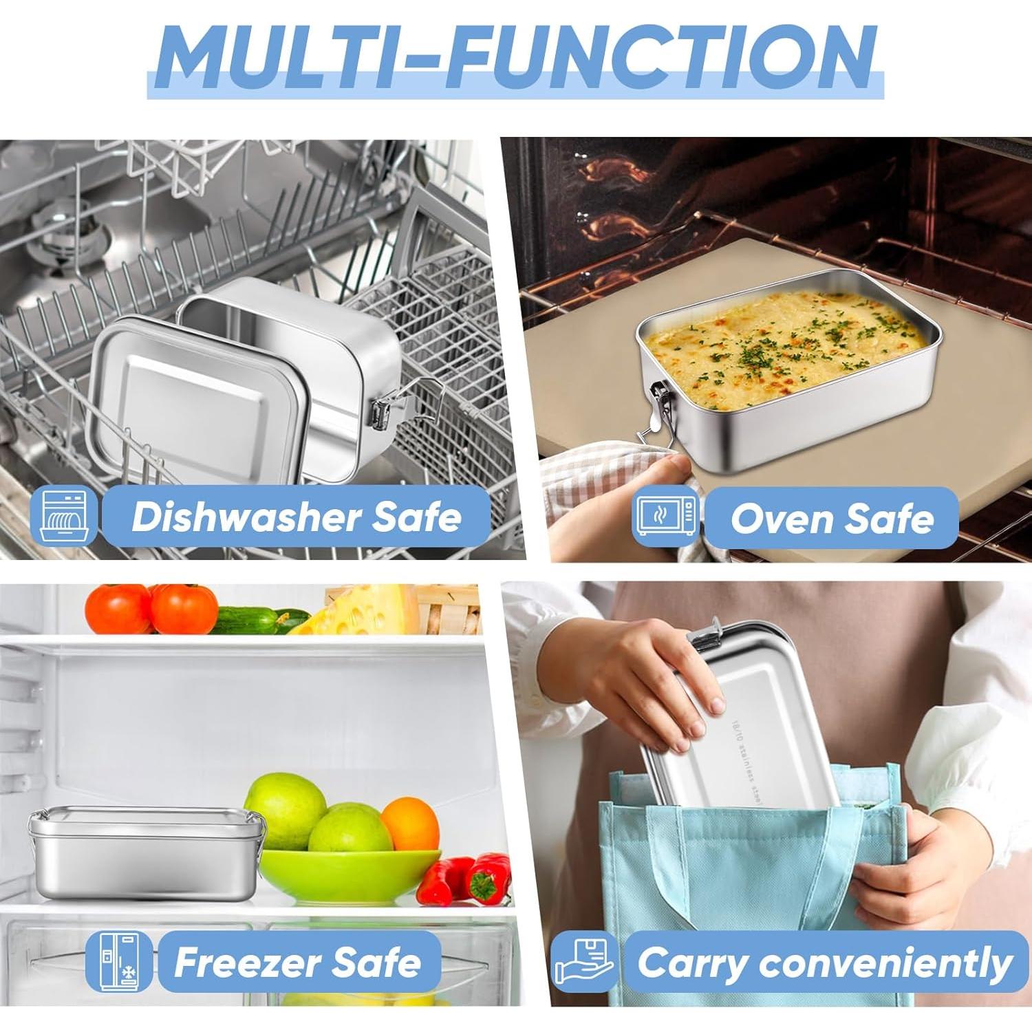 Caja Bento de Acero Inoxidable TeamFar 1400ML Hermética