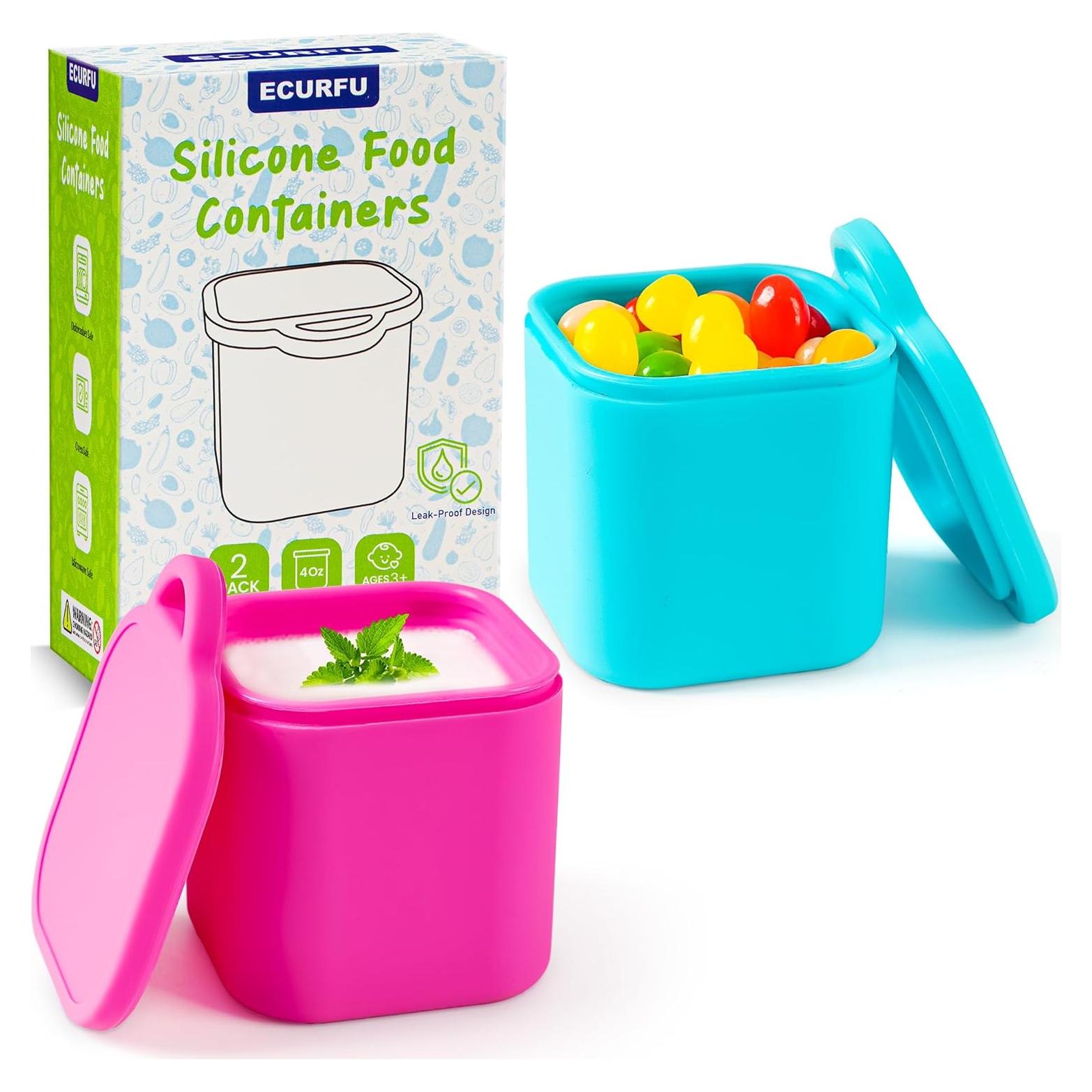 Contenedores de Silicona Ecurfu 2x 128ml a Prueba de Fugas