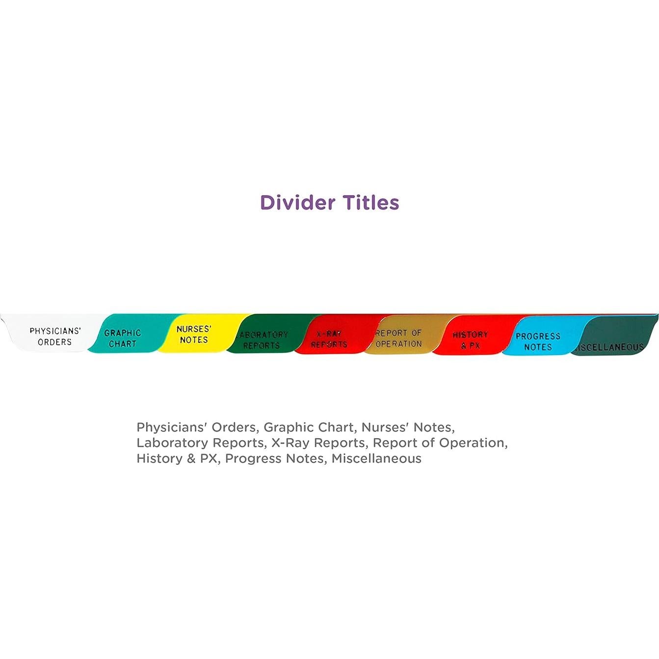 Divisores de Plástico Carstens 9 Pestañas para Carpetas Médicas