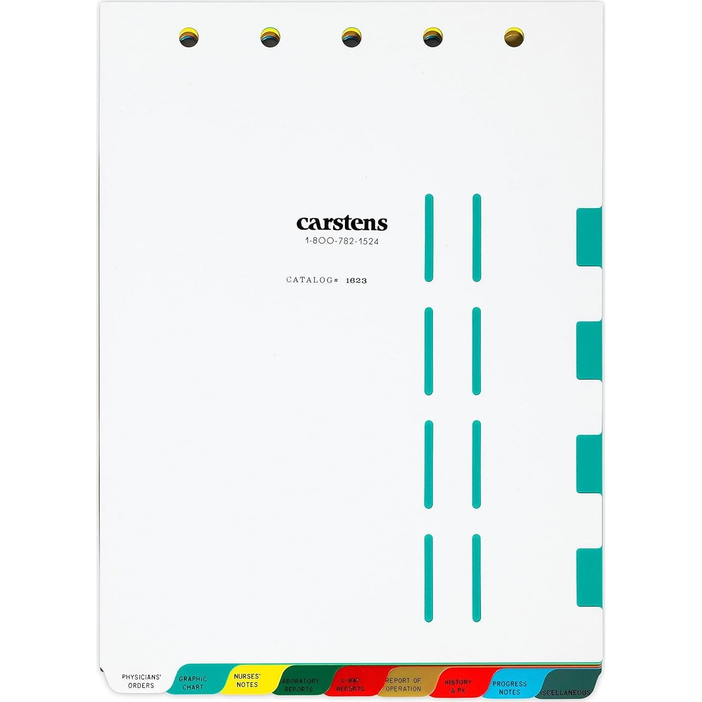 Divisores de Plástico Carstens 9 Pestañas para Carpetas Médicas
