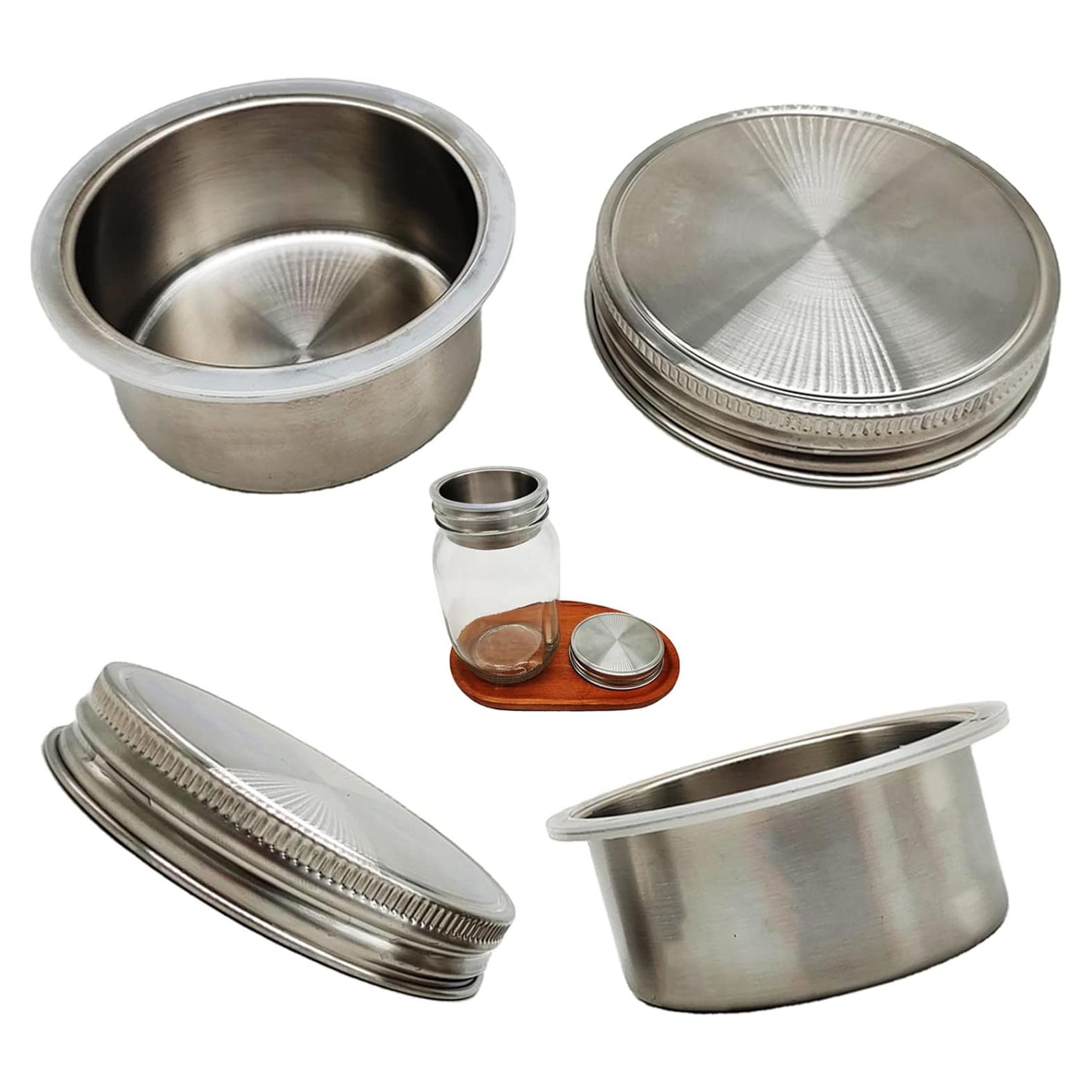 Tazas Divisoras de Ensalada Acero Inoxidable 304 Paquete de 2