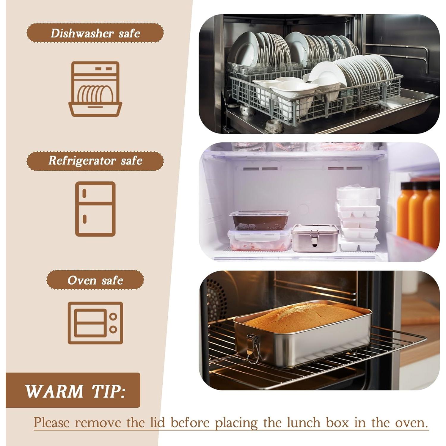 Caja Bento Acero Inoxidable Widecook 2400 ml 2 Pcs con Divisores