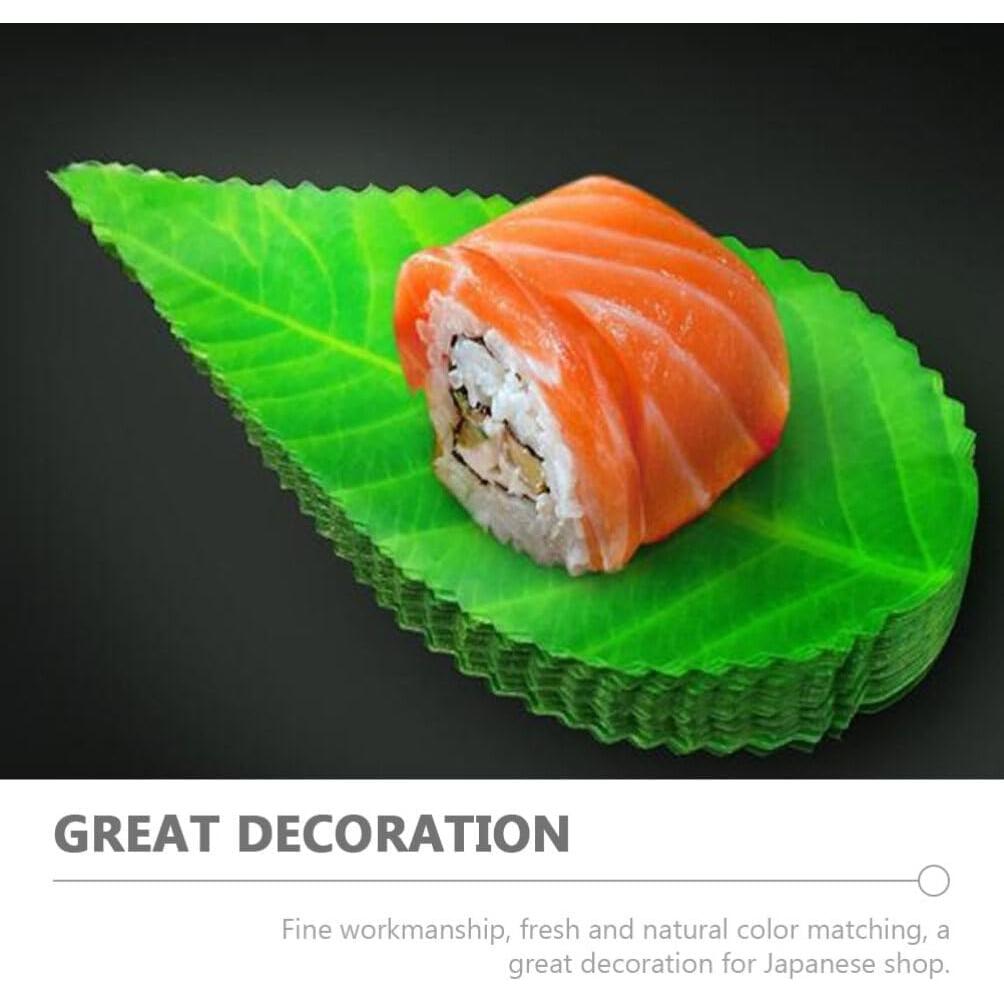 Hojas Decorativas para Sushi Kichvoe - 200 Piezas Verde