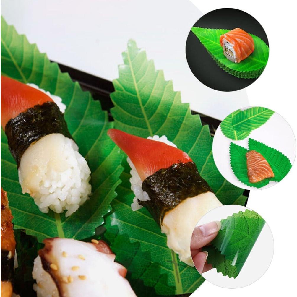 Hojas Decorativas para Sushi Kichvoe - 200 Piezas Verde