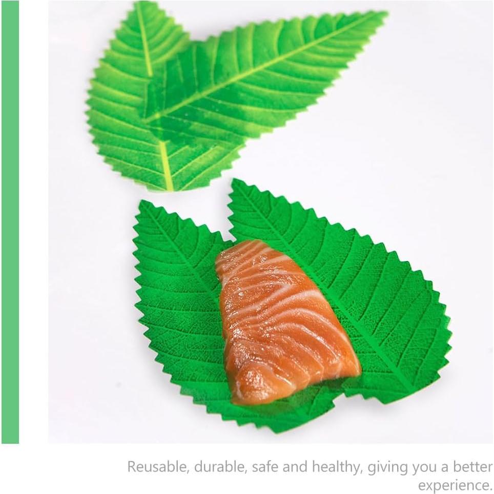 Hojas Decorativas para Sushi Kichvoe - 200 Piezas Verde