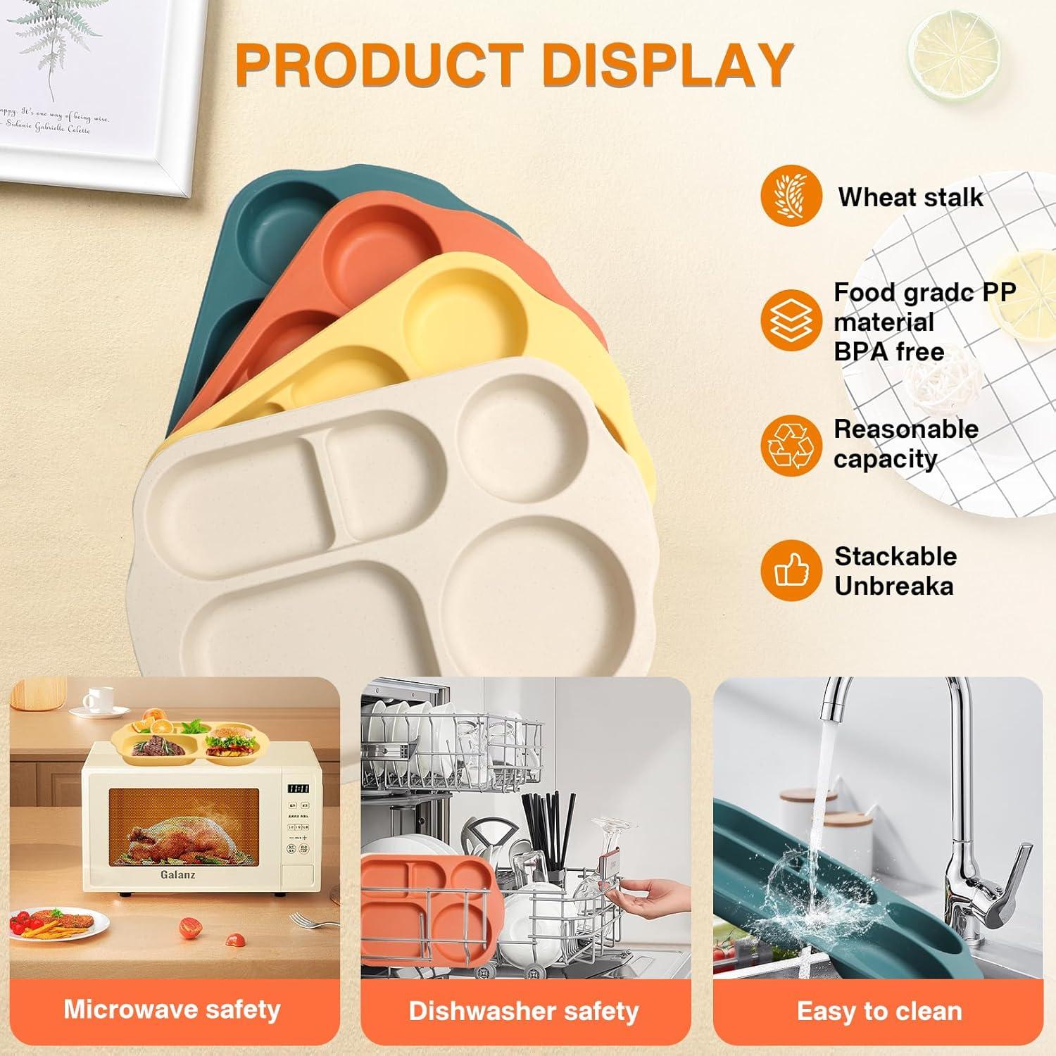 Platos Divididos Reutilizables DYB DONGYONGBAO 30.48 cm 8 Piezas