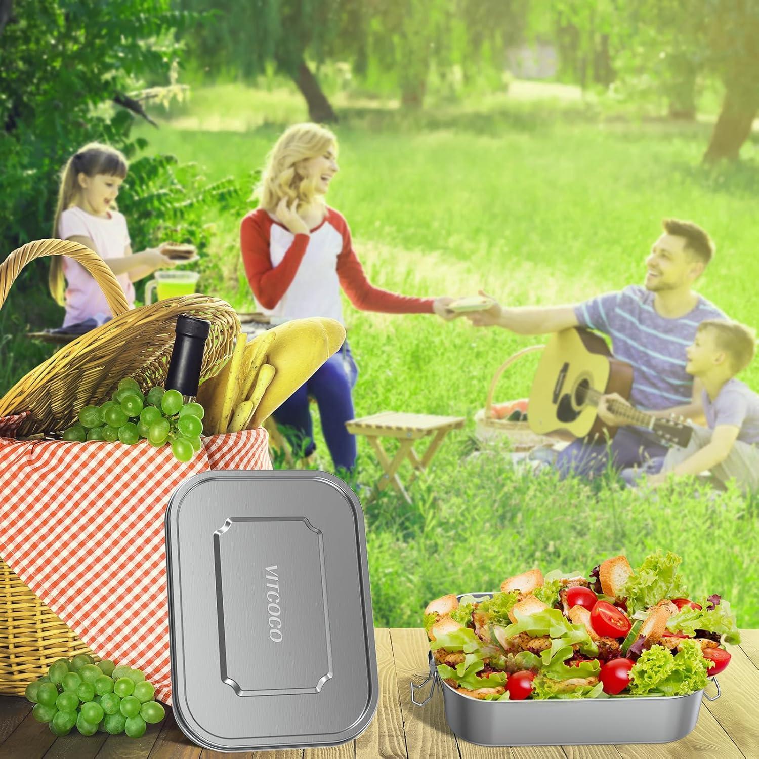 Caja de Almuerzo VITCOCO Acero Inoxidable 1200ml a Prueba de Fugas