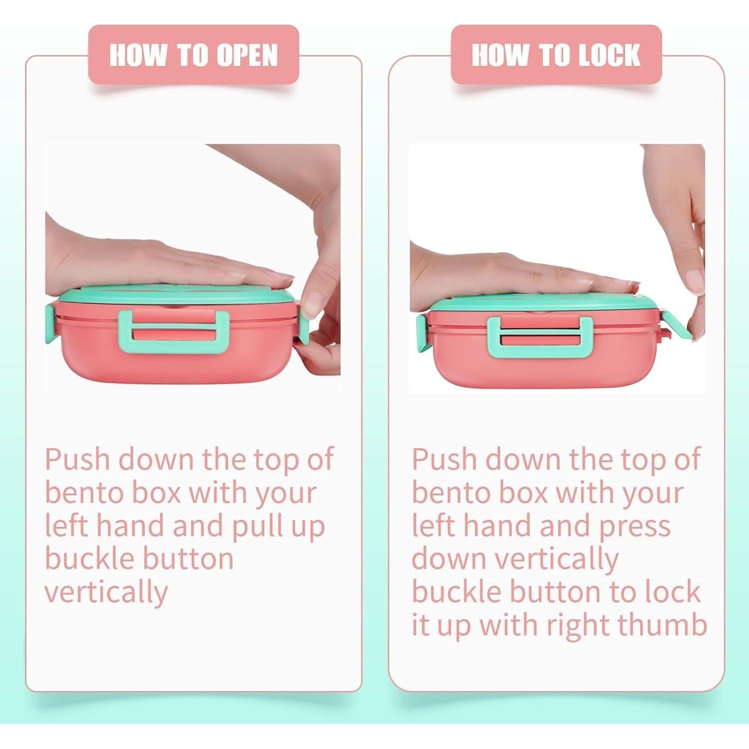 Caja Bento Mini Pequeña PEDECO Rosa 3 Compartimentos 650ml