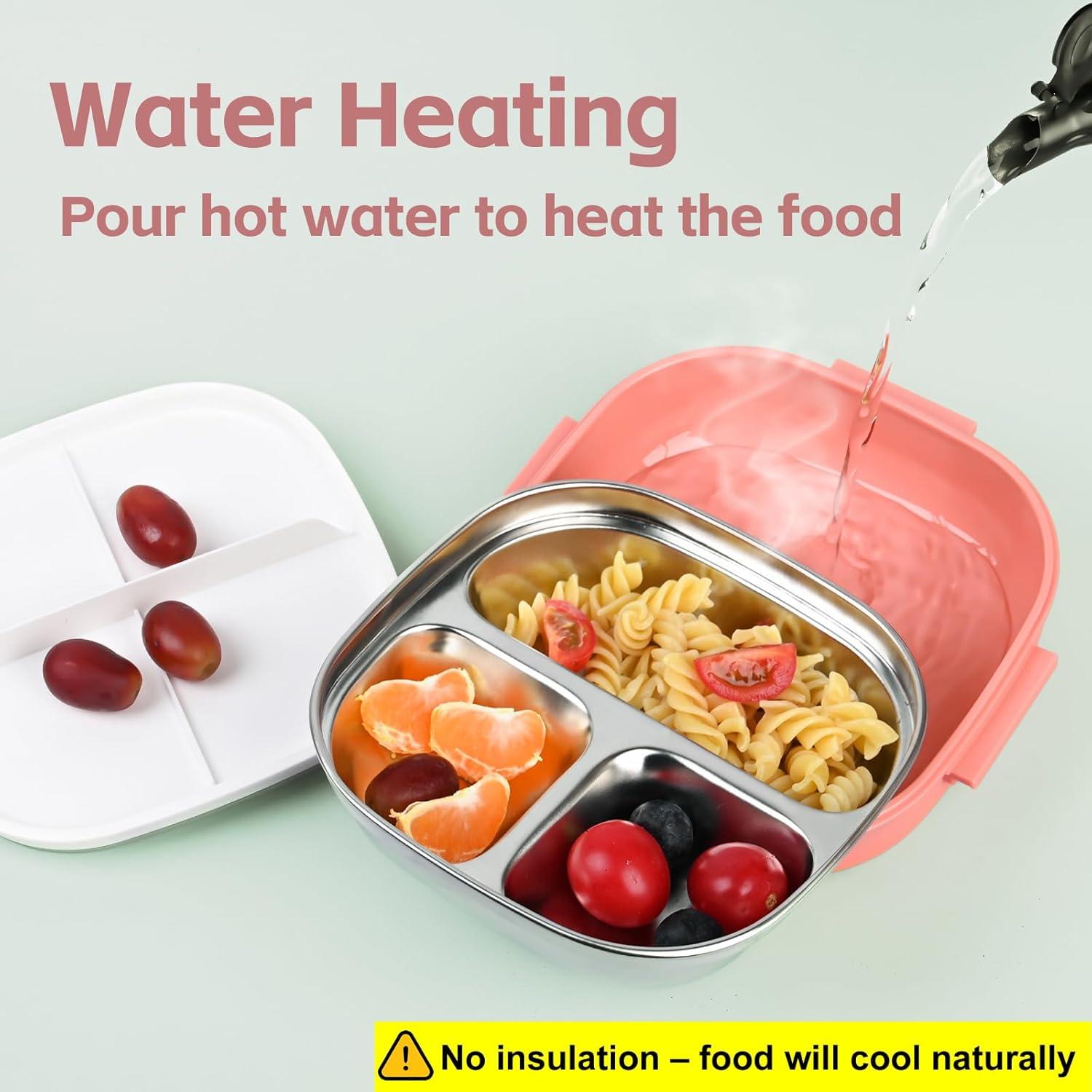 Caja Bento Mini Pequeña PEDECO Rosa 3 Compartimentos 650ml