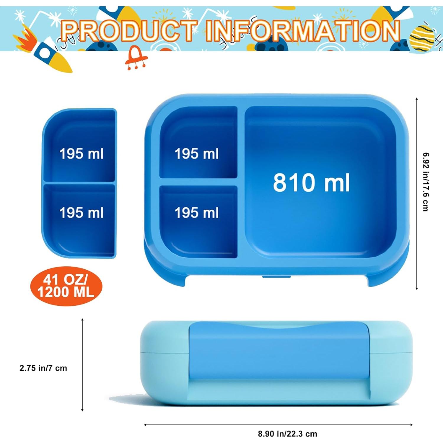 Caja de Almuerzo Bento Rosa 1200ml con 5 Compartimentos y Asa