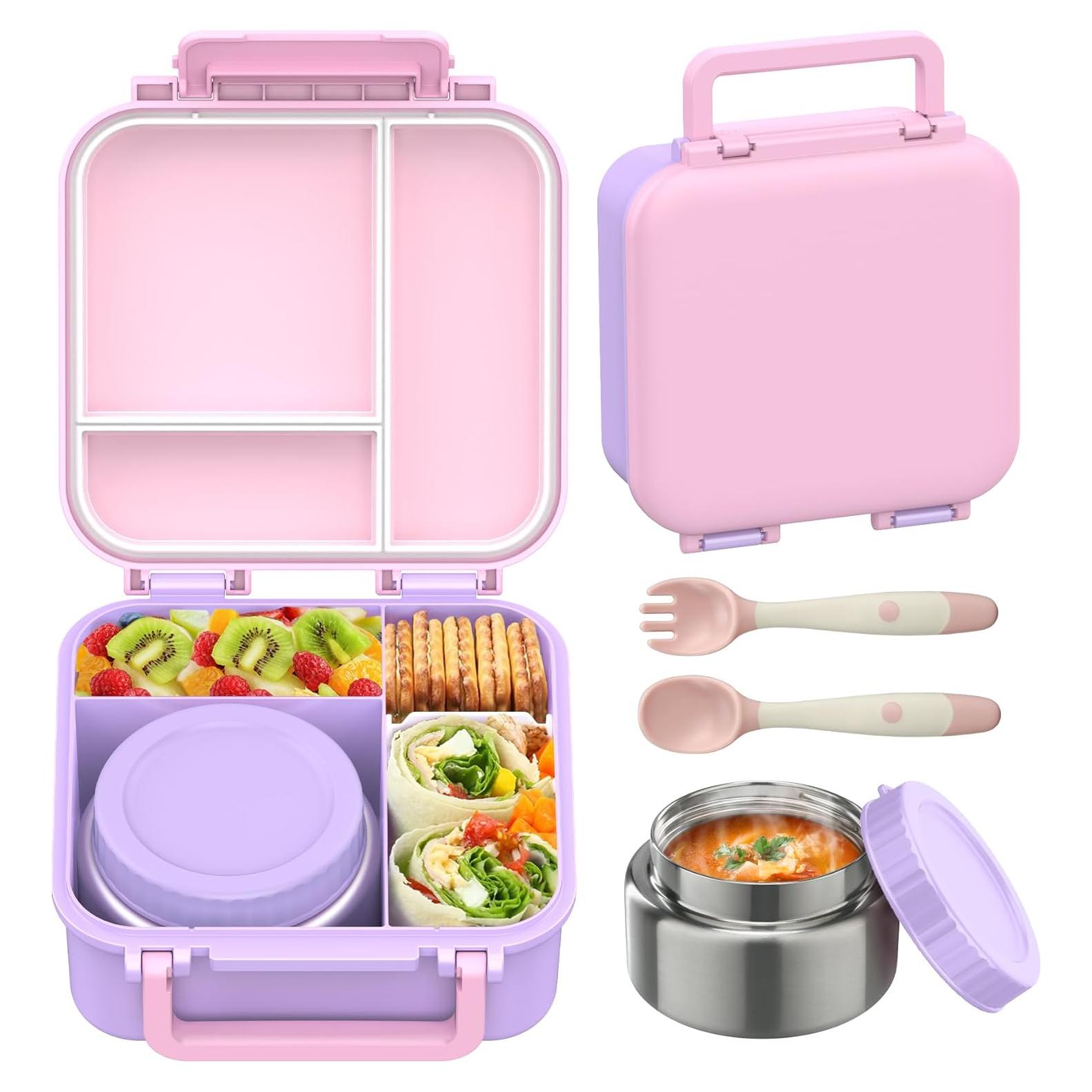Caja de Almuerzo Bento JOOPETALK Rosa-Púrpura 3 Compartimentos