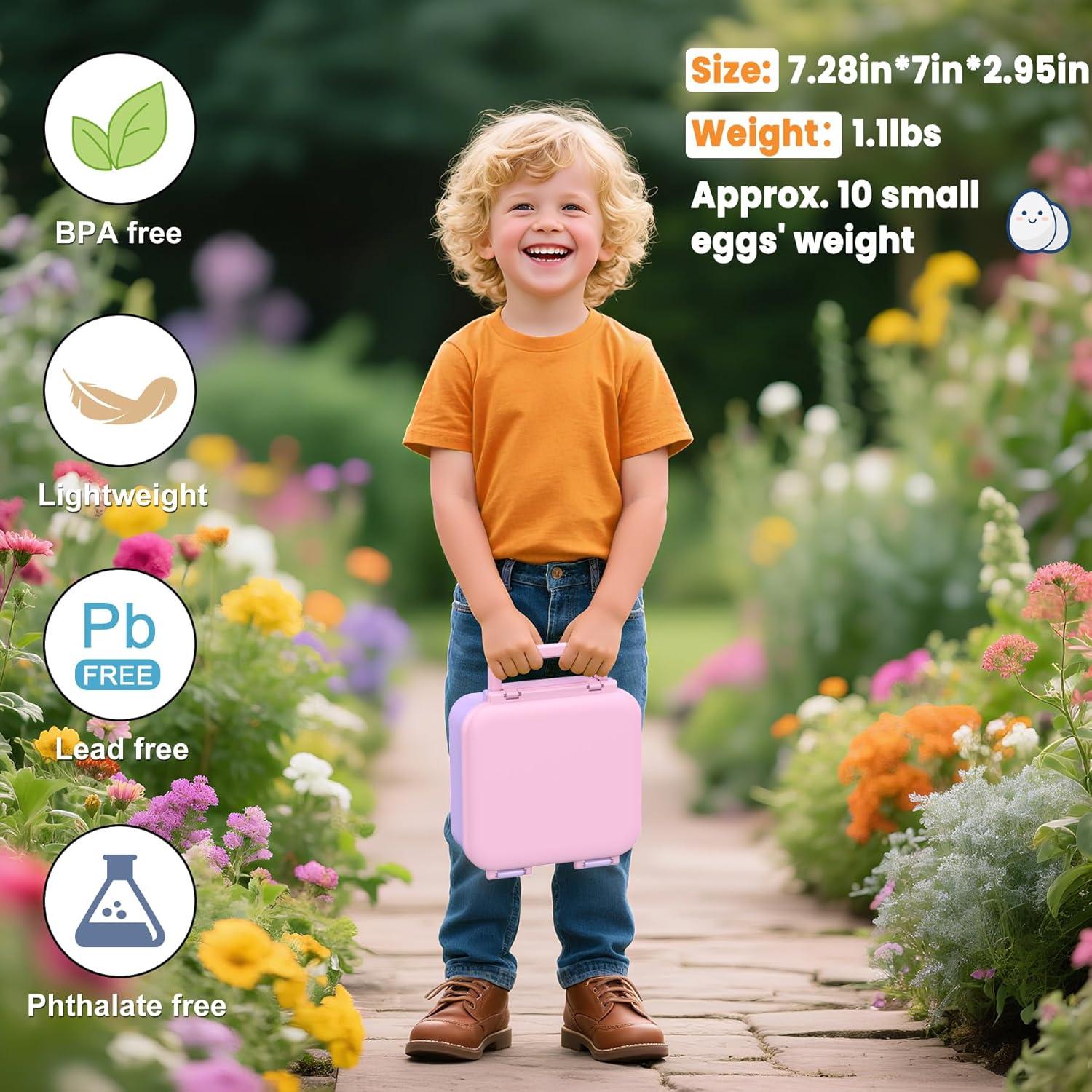 Caja de Almuerzo Bento JOOPETALK Rosa-Púrpura 3 Compartimentos