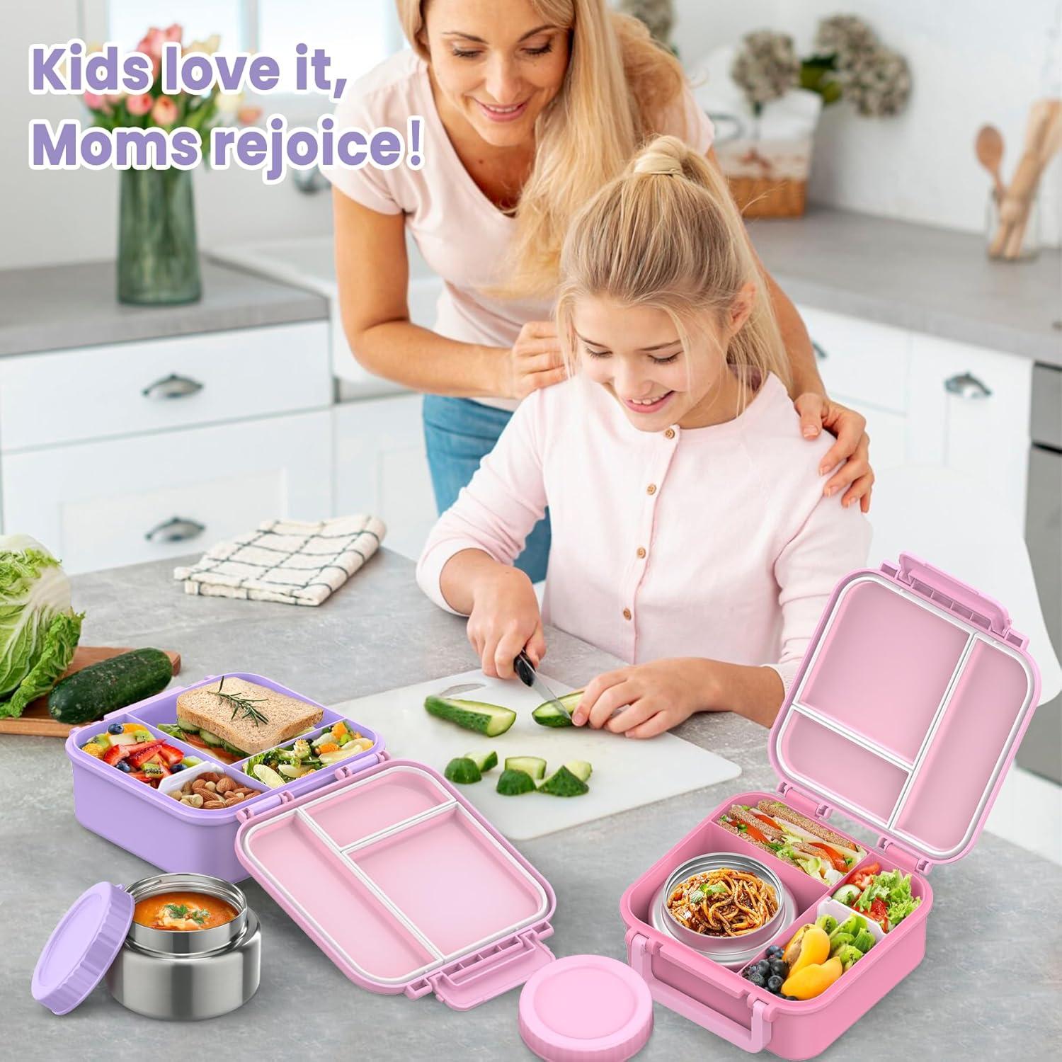 Caja de Almuerzo Bento JOOPETALK Rosa-Púrpura 3 Compartimentos