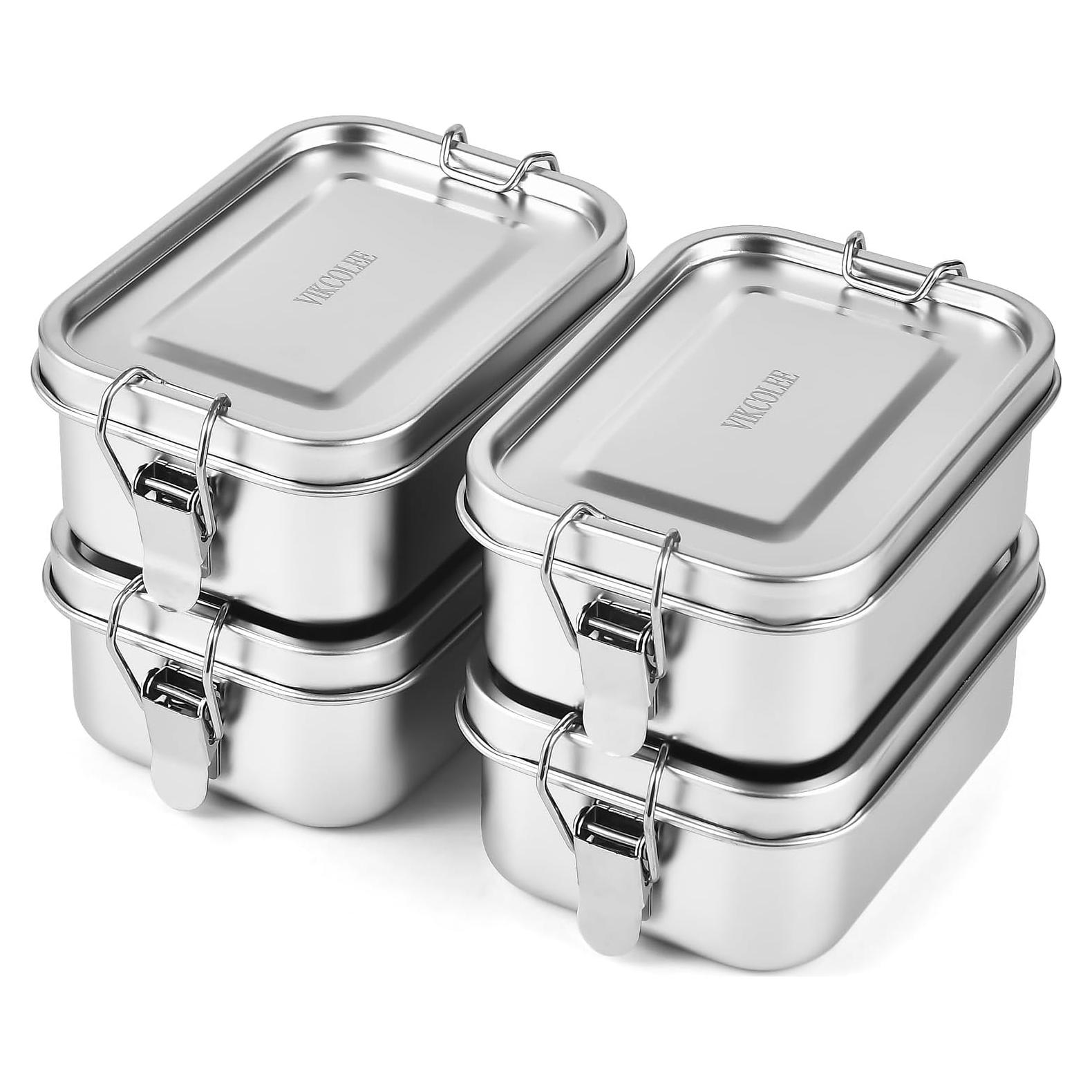 Caja Bento de Acero Inoxidable VIKCOLEE 4pcs 550ml