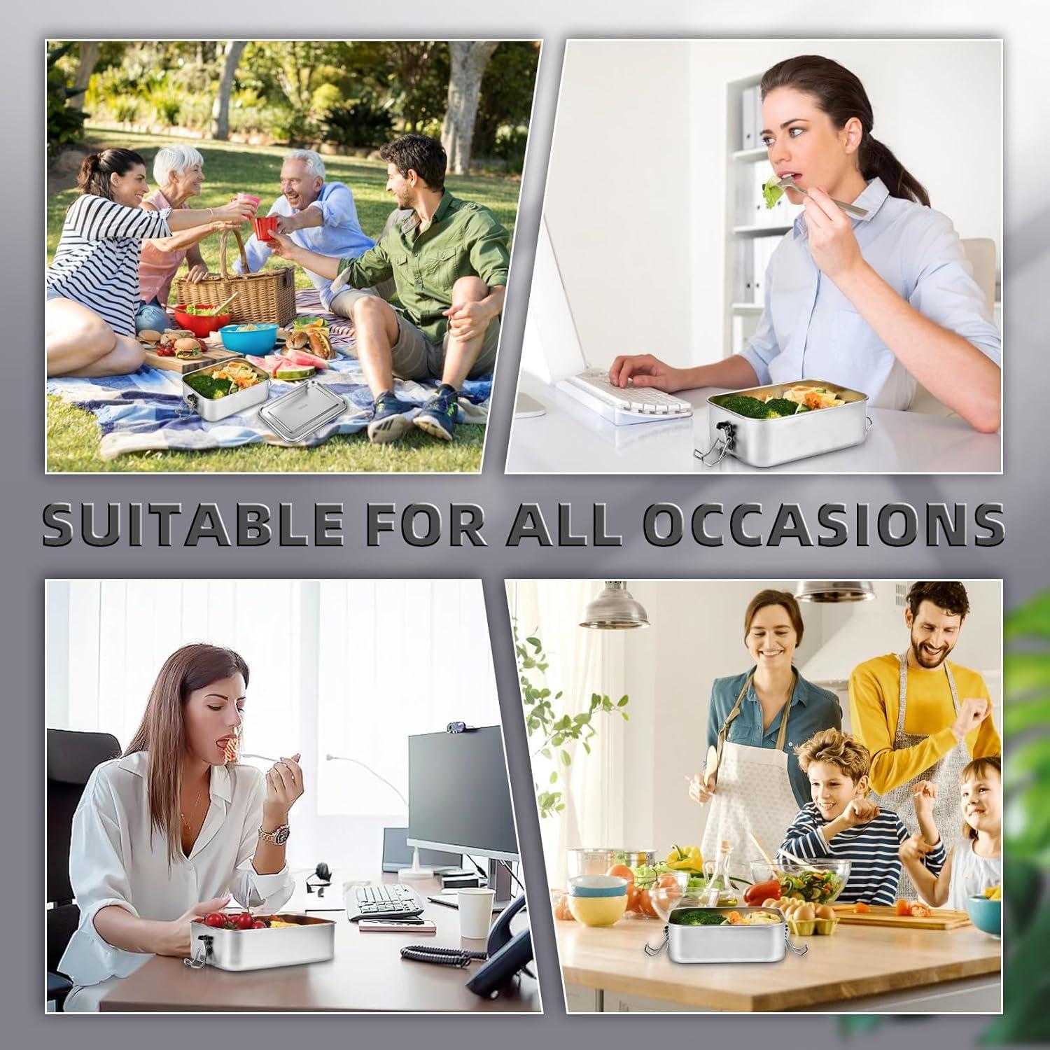 Caja Bento de Acero Inoxidable VIKCOLEE 4pcs 550ml