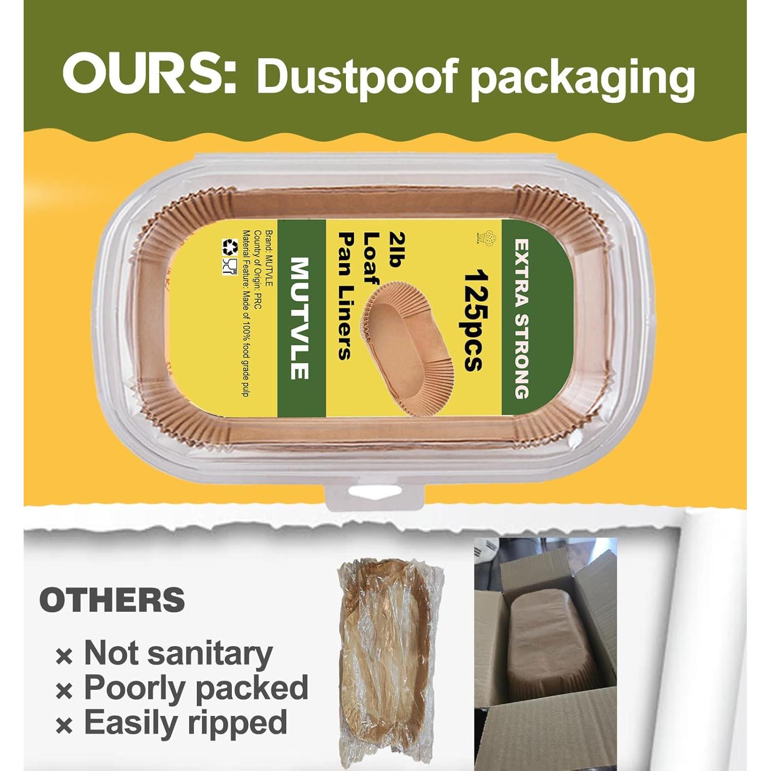 Forros para Pan de Molde Antiadherentes Mutvle 125 Pcs 9x5"