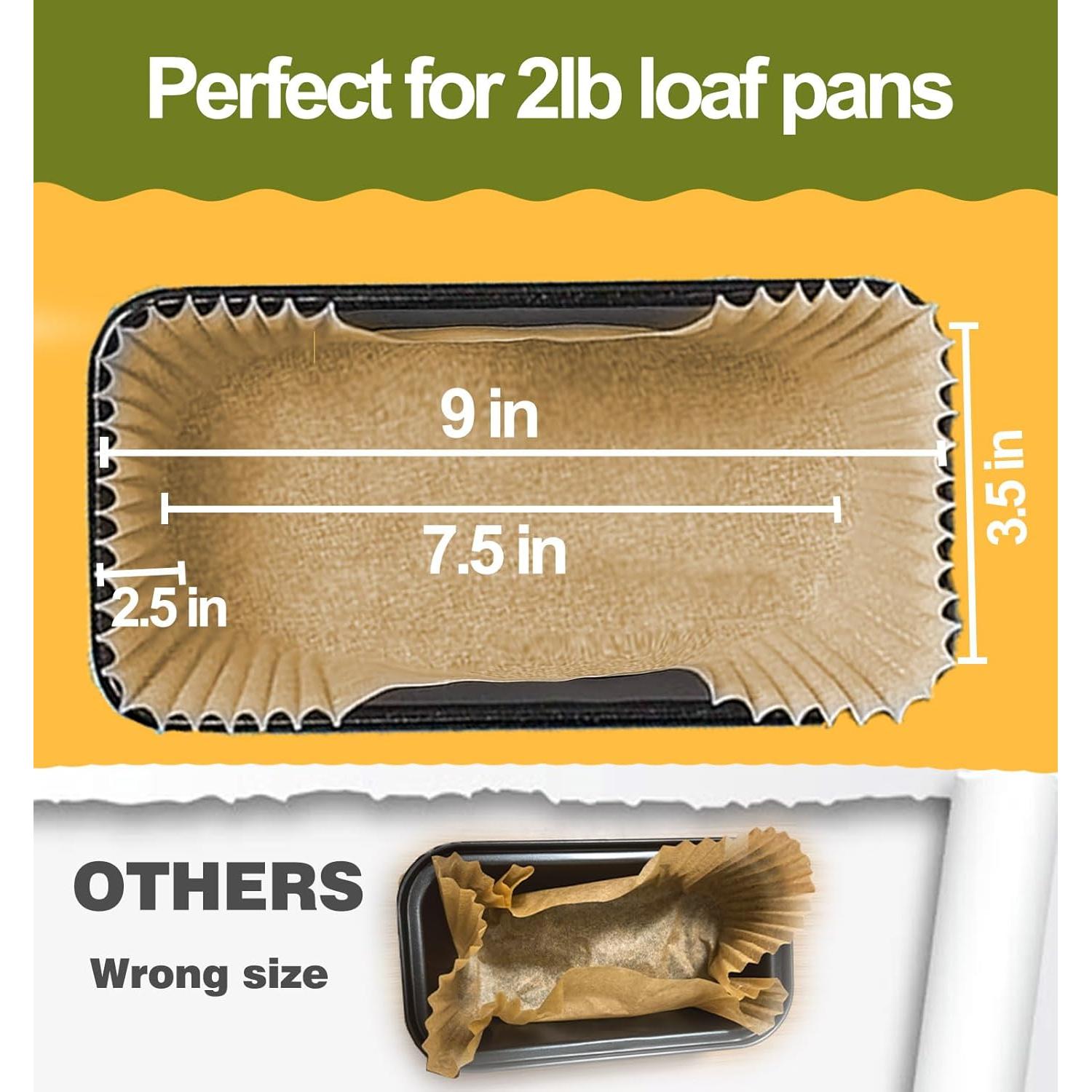 Forros para Pan de Molde Antiadherentes Mutvle 125 Pcs 9x5"