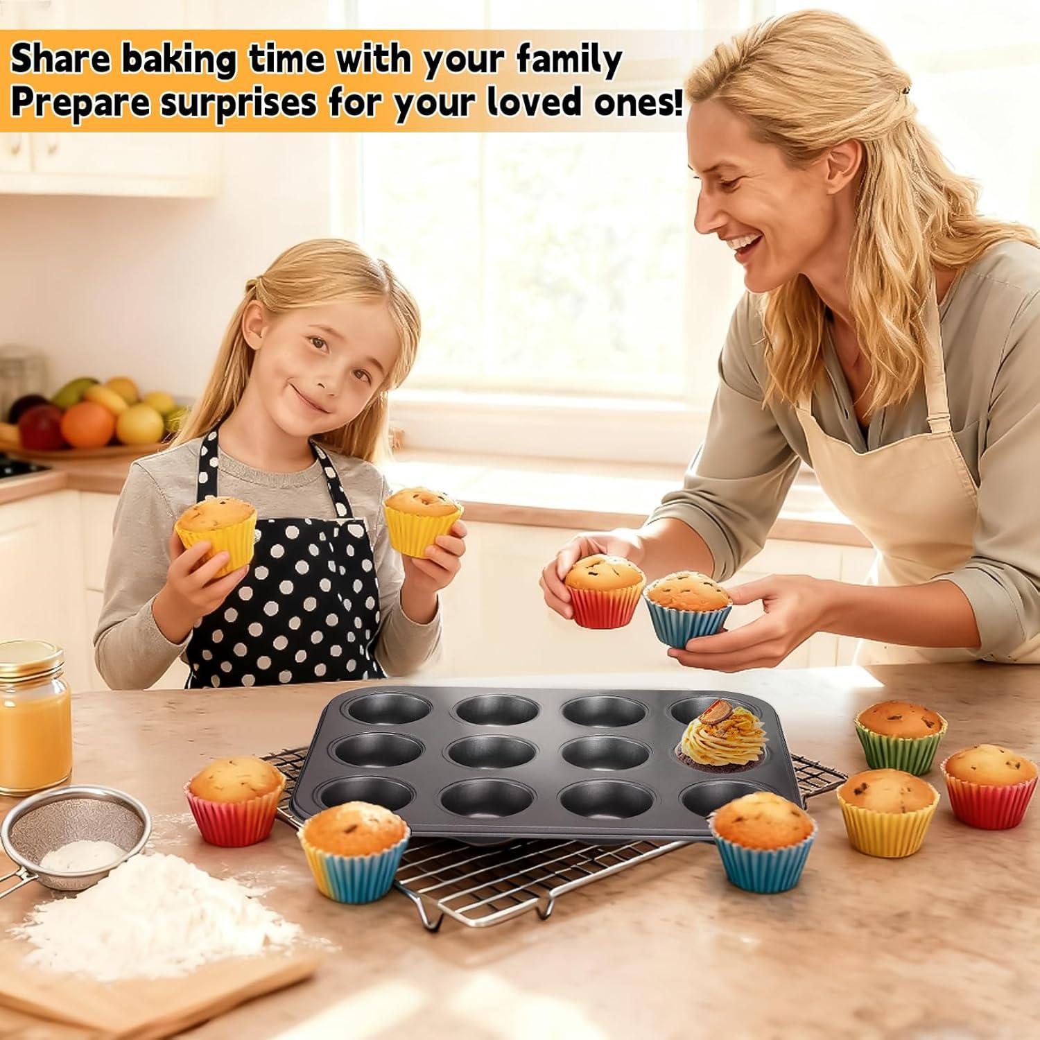 Molde para Muffin Unokit 12 Tazas Acero al Carbono Antiadherente