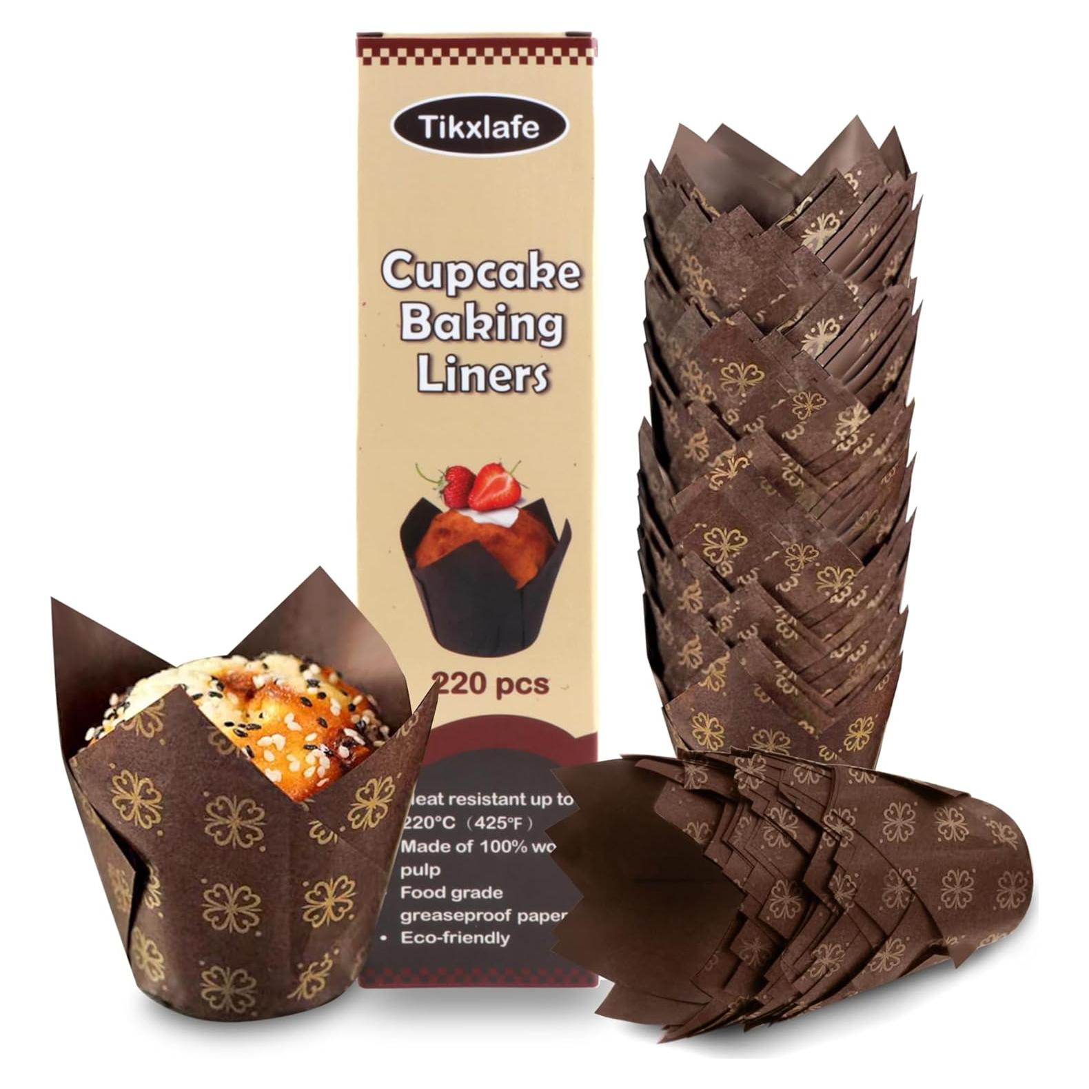 220 Forros de Cupcake Tulipanes Tikxlafe - Papel Pergamino