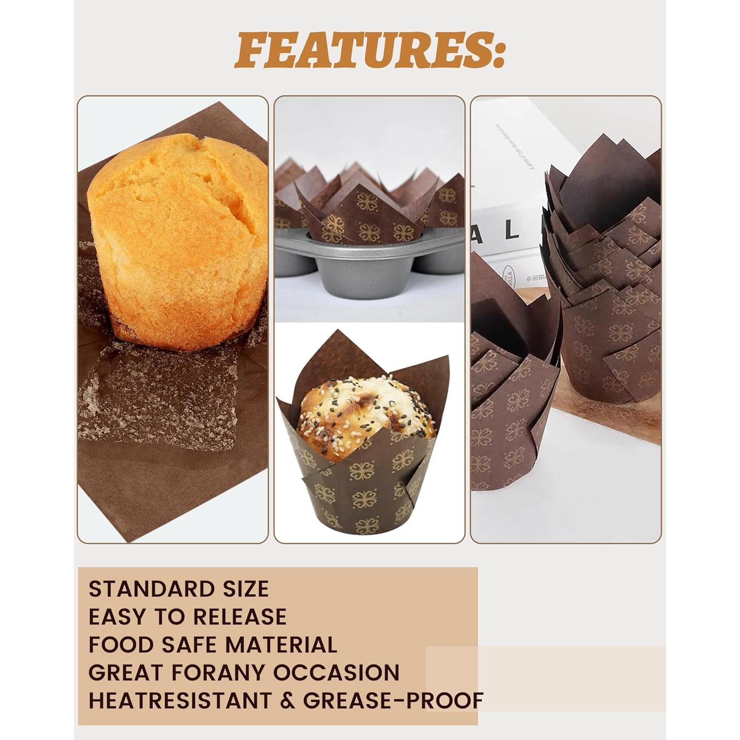 220 Forros de Cupcake Tulipanes Tikxlafe - Papel Pergamino