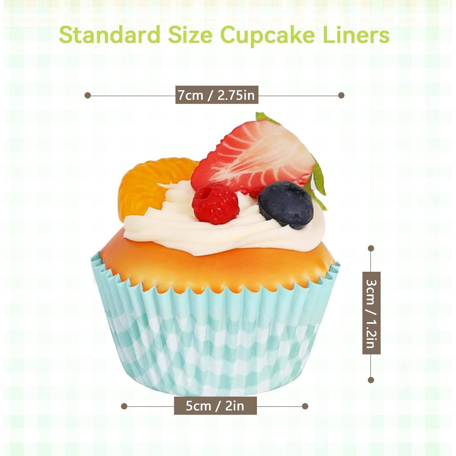 Forros de Cupcake Estándar SKIDEC 100 Piezas Cuadros de Búfalo