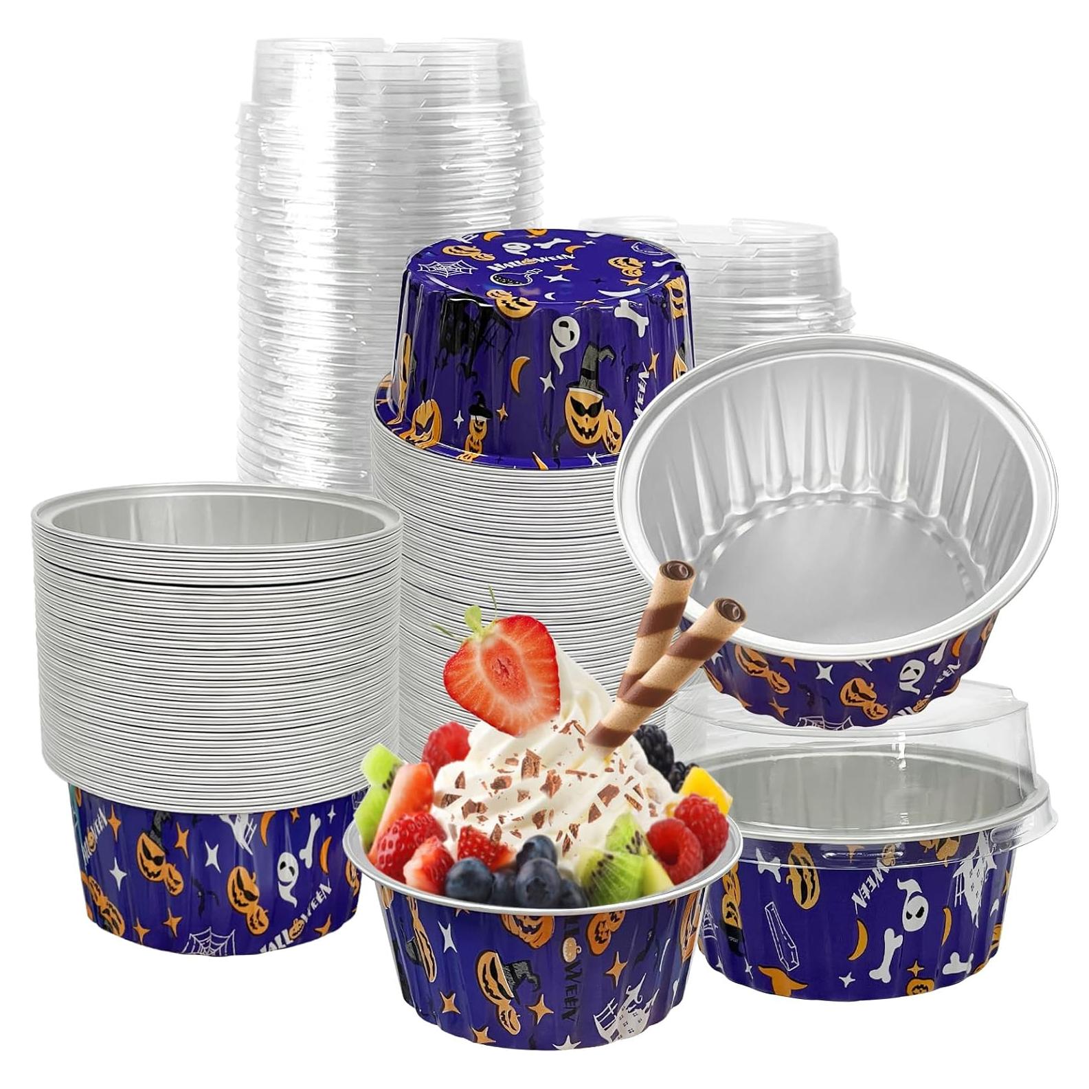 100 Vasos de Aluminio Desechables Augoog 125ml Halloween