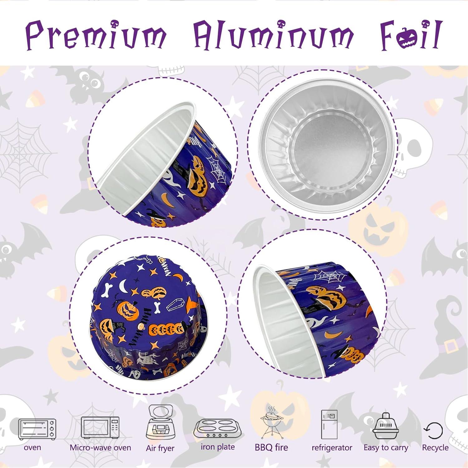 100 Vasos de Aluminio Desechables Augoog 125ml Halloween