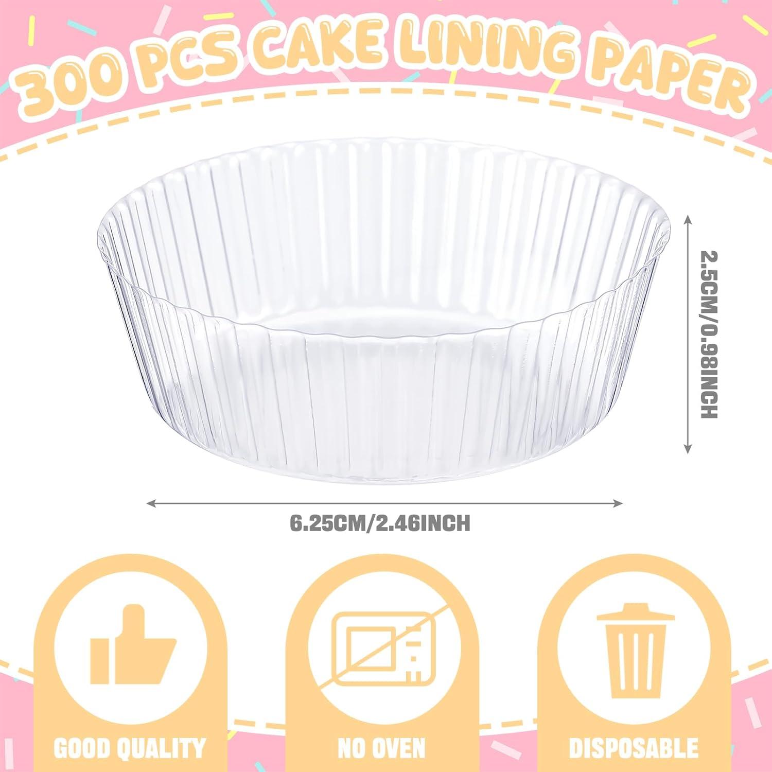300 Forros Desechables para Cupcake Vesici 6.35 cm Transparentes