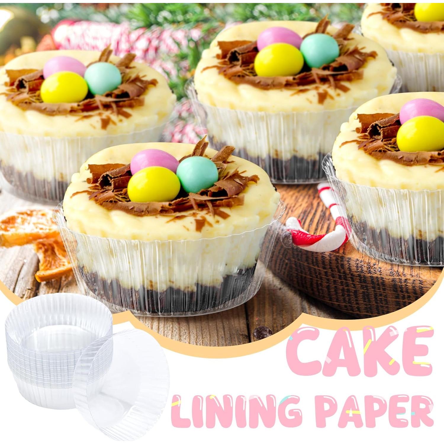 300 Forros Desechables para Cupcake Vesici 6.35 cm Transparentes