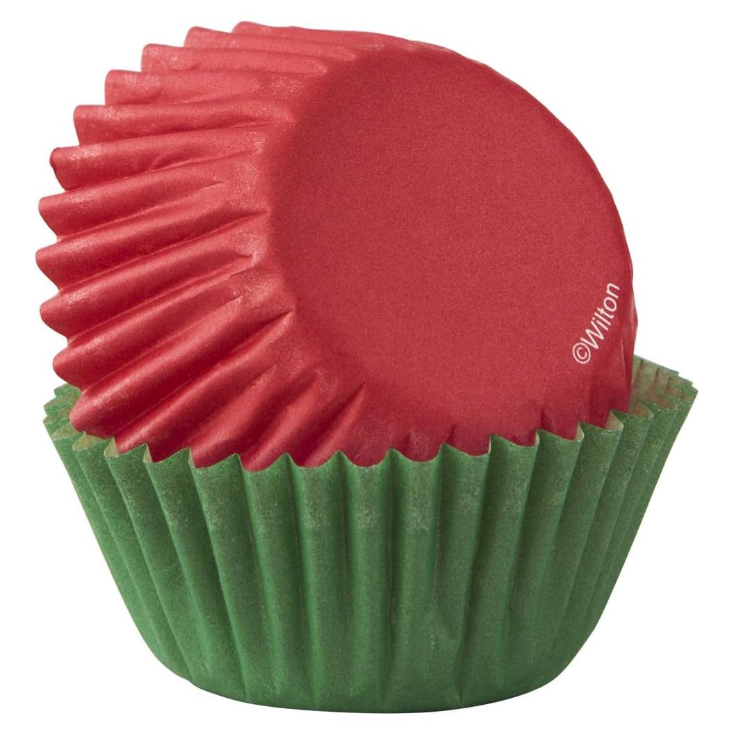 Forros para Mini Cupcakes Rojos y Verdes Wilton 100 Unidades