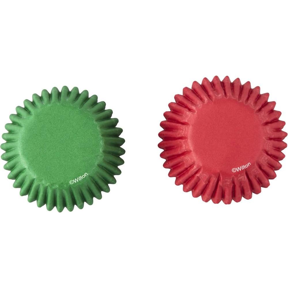 Forros para Mini Cupcakes Rojos y Verdes Wilton 100 Unidades
