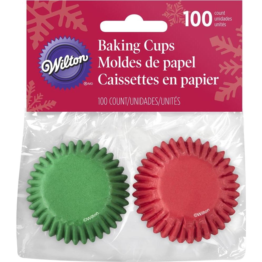 Forros para Mini Cupcakes Rojos y Verdes Wilton 100 Unidades
