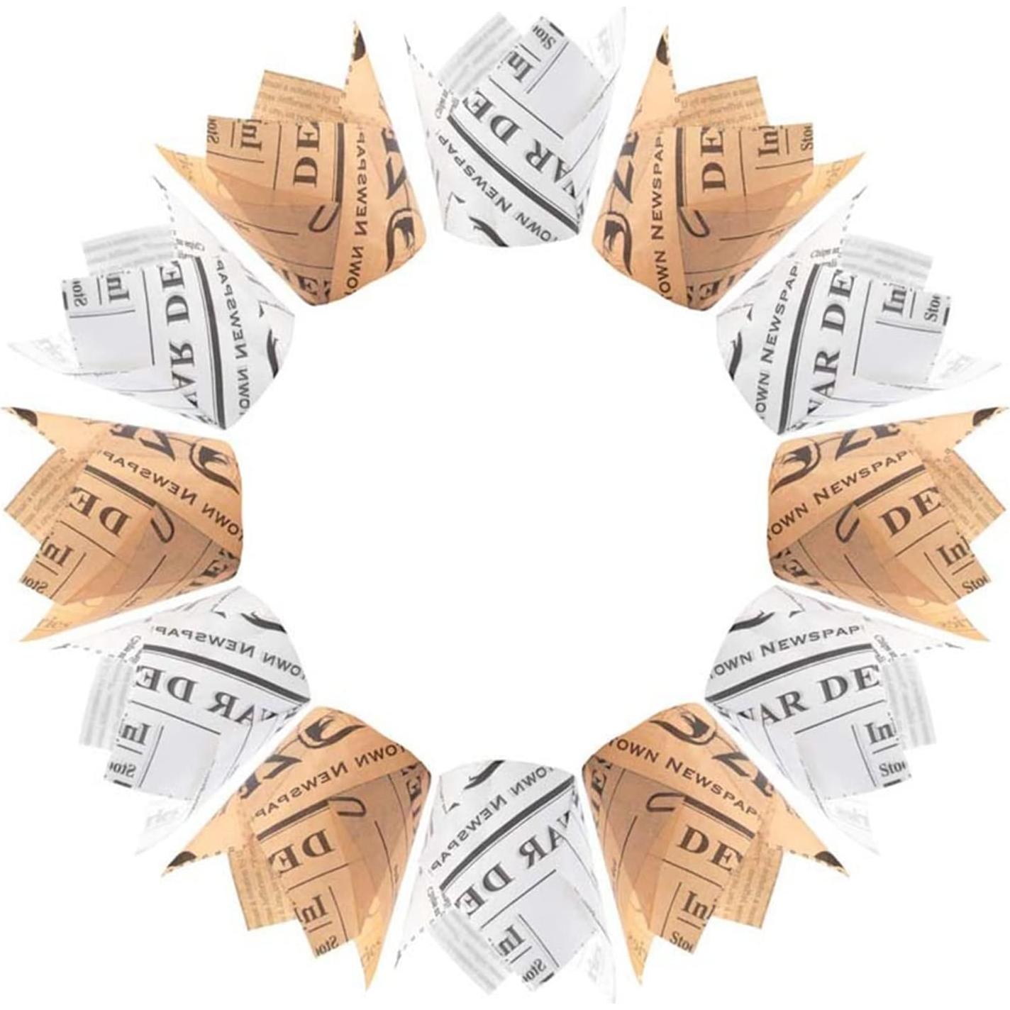 200 Moldes para Cupcakes Tulipán YoCosii - Papel Natural y Blanco