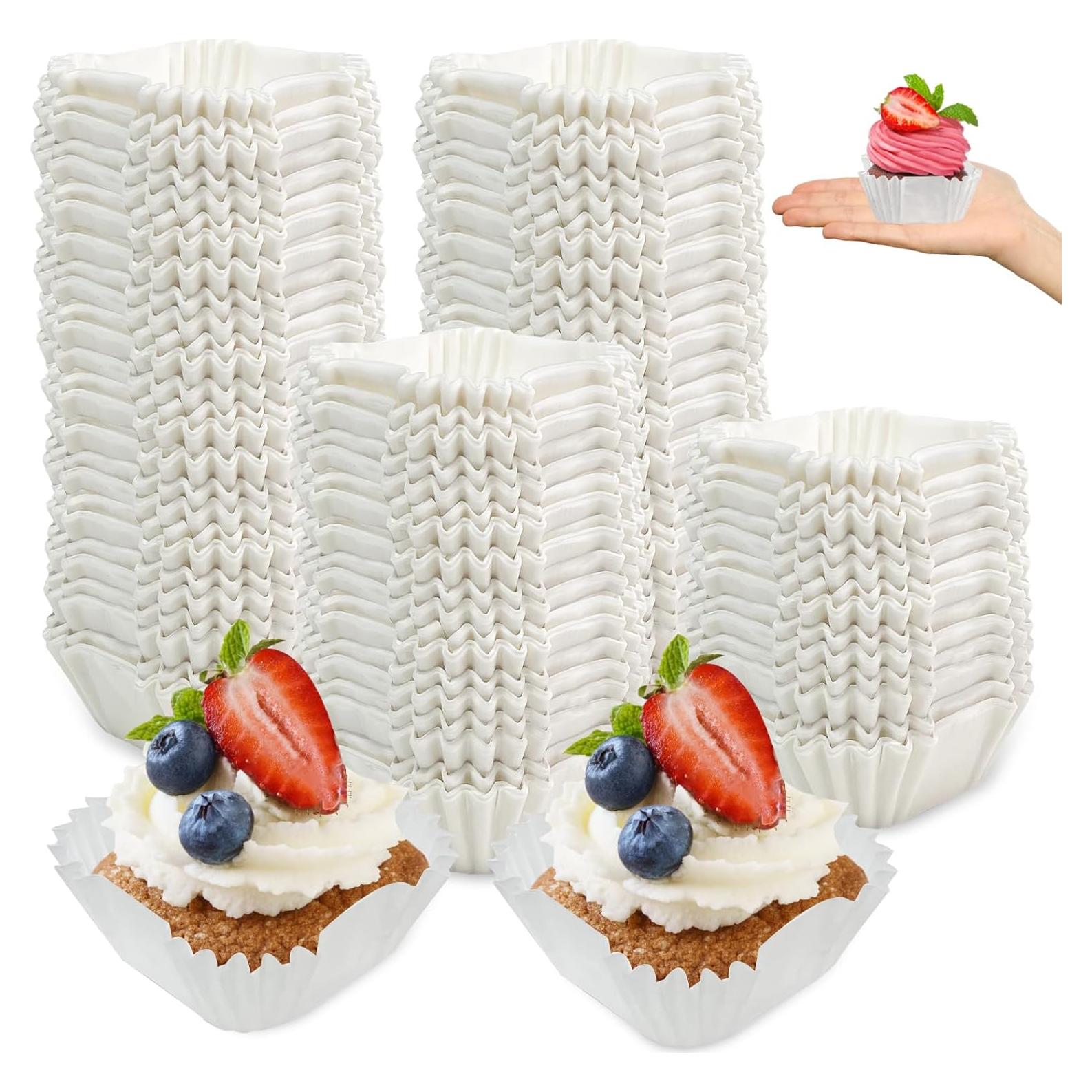 1000 Forros de Cupcake Cuadrados Desechables YEXEXINM Blancos