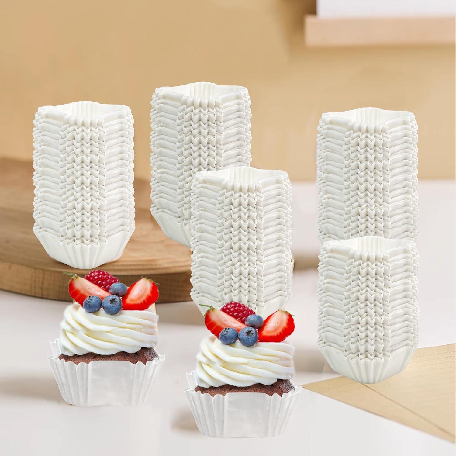 1000 Forros de Cupcake Cuadrados Desechables YEXEXINM Blancos